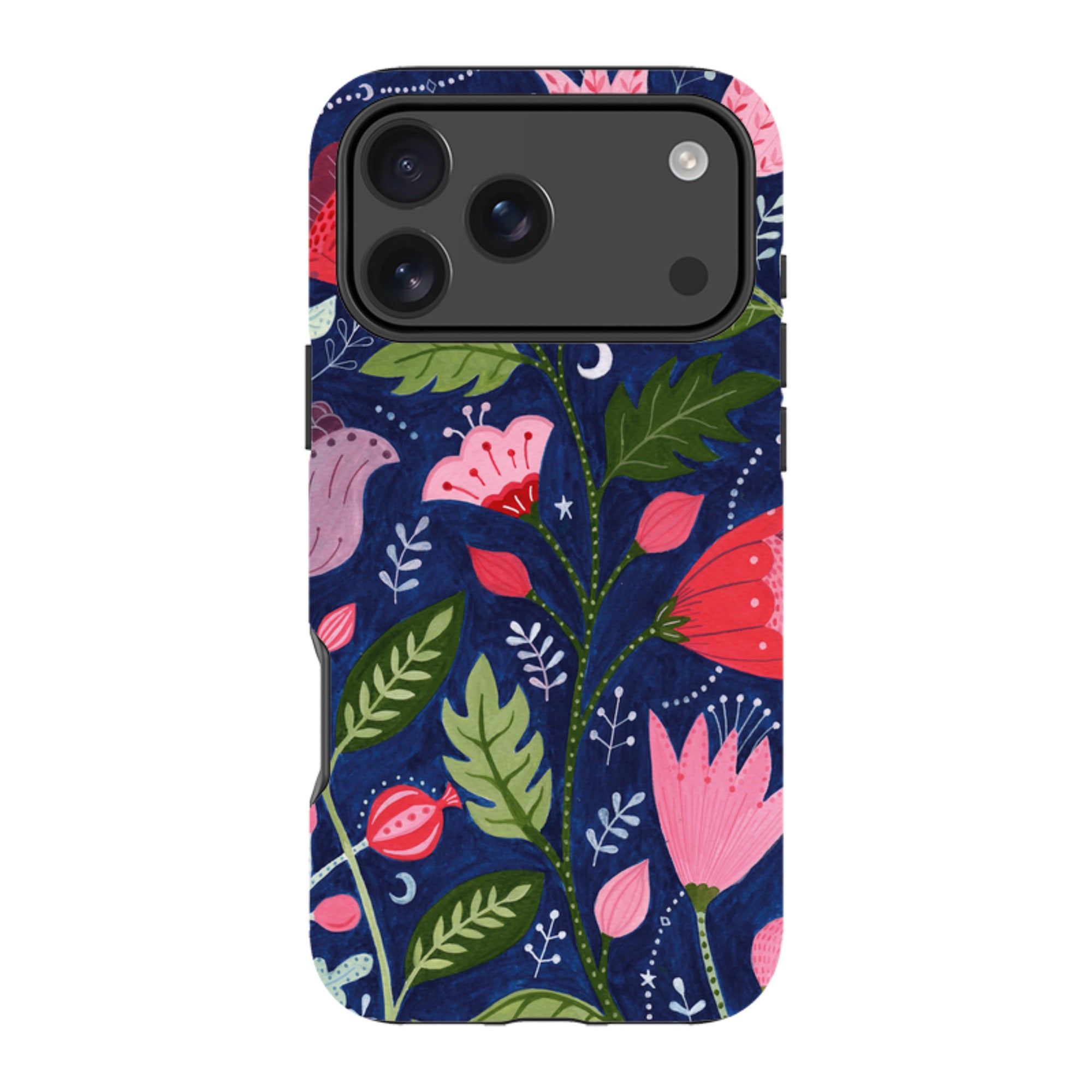 iPhone Tough Case - Flowers On Blue By Bex Parkin