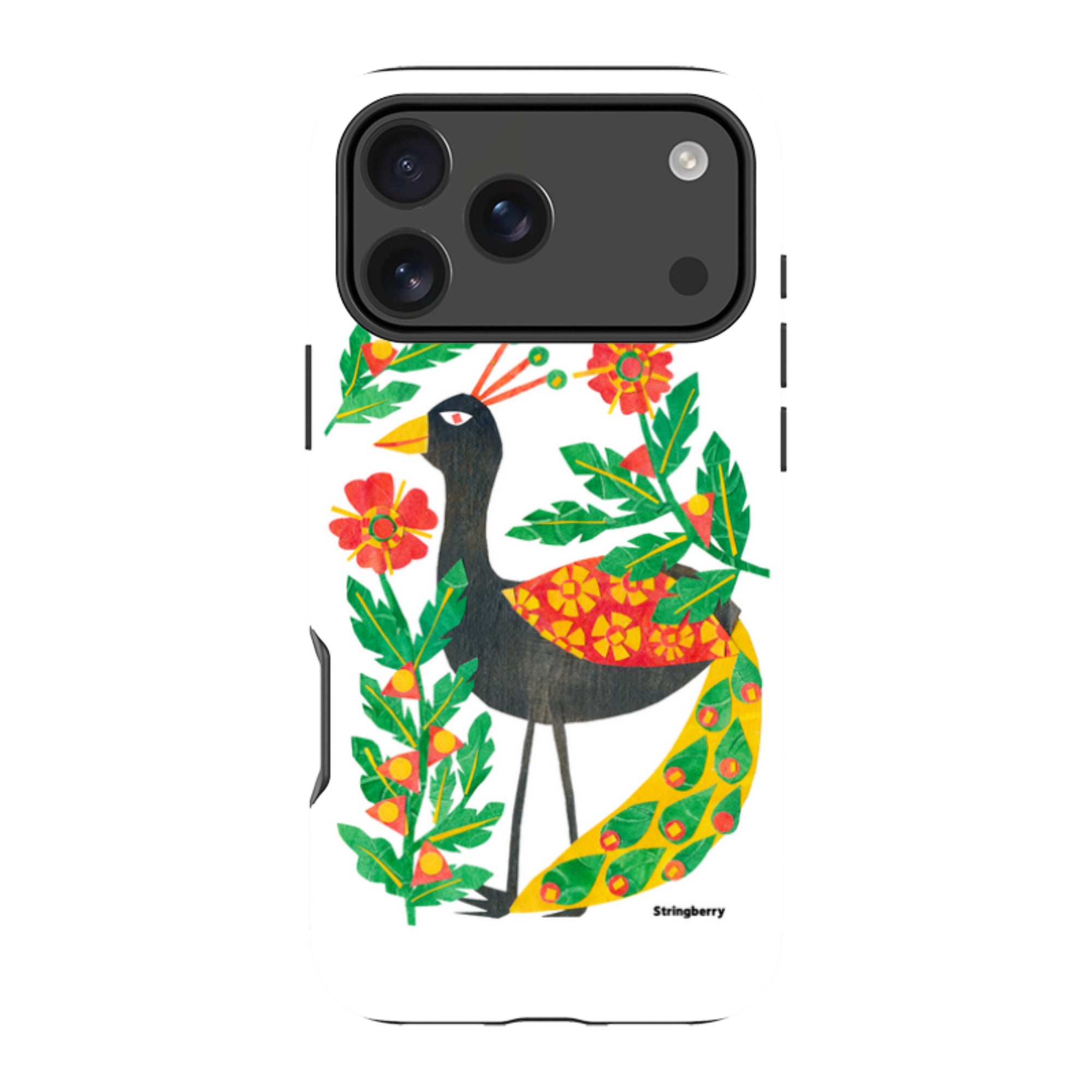 iPhone MagSafe Tough Case - Folk Floral Peahen By Tracey English