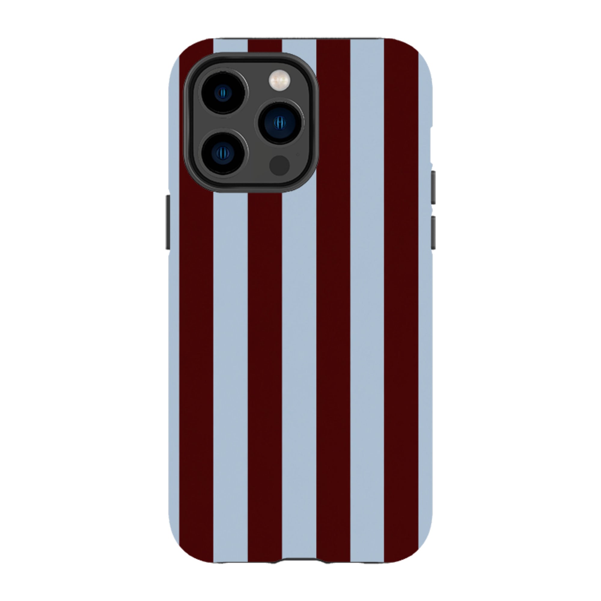 iPhone Tough Case - Claret & Sky Blue Stripe