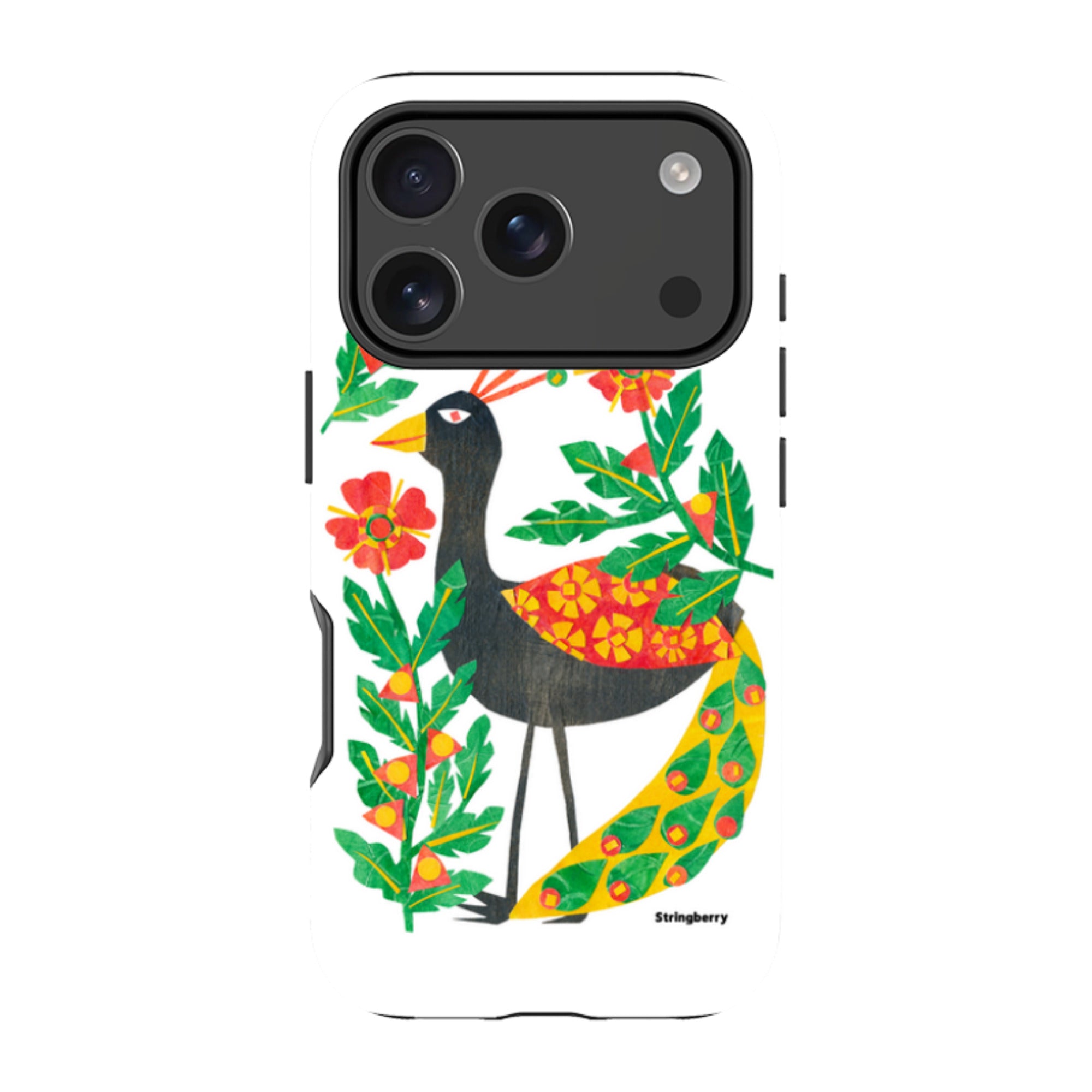 iPhone Tough Case - Folk Floral Peahen By Tracey English