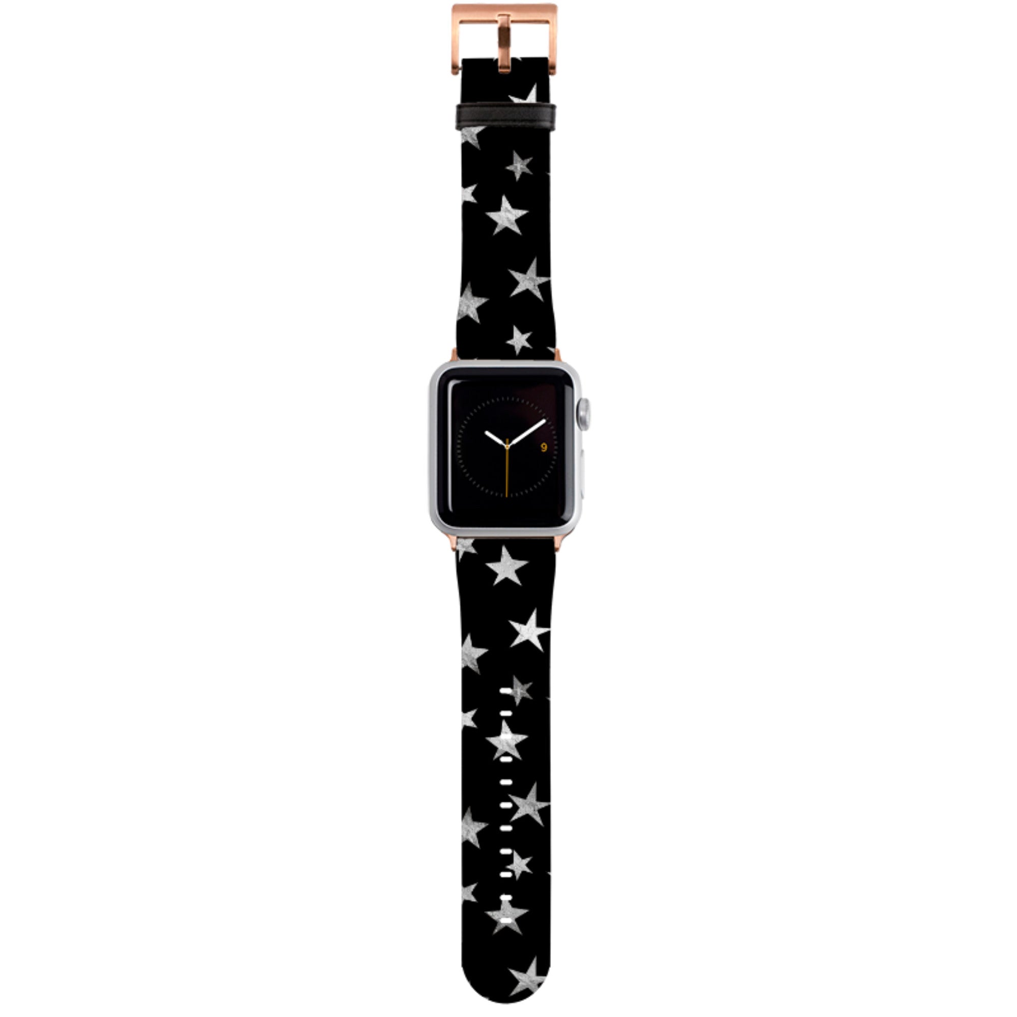 Black and Silver Stars Apple Watch Strap