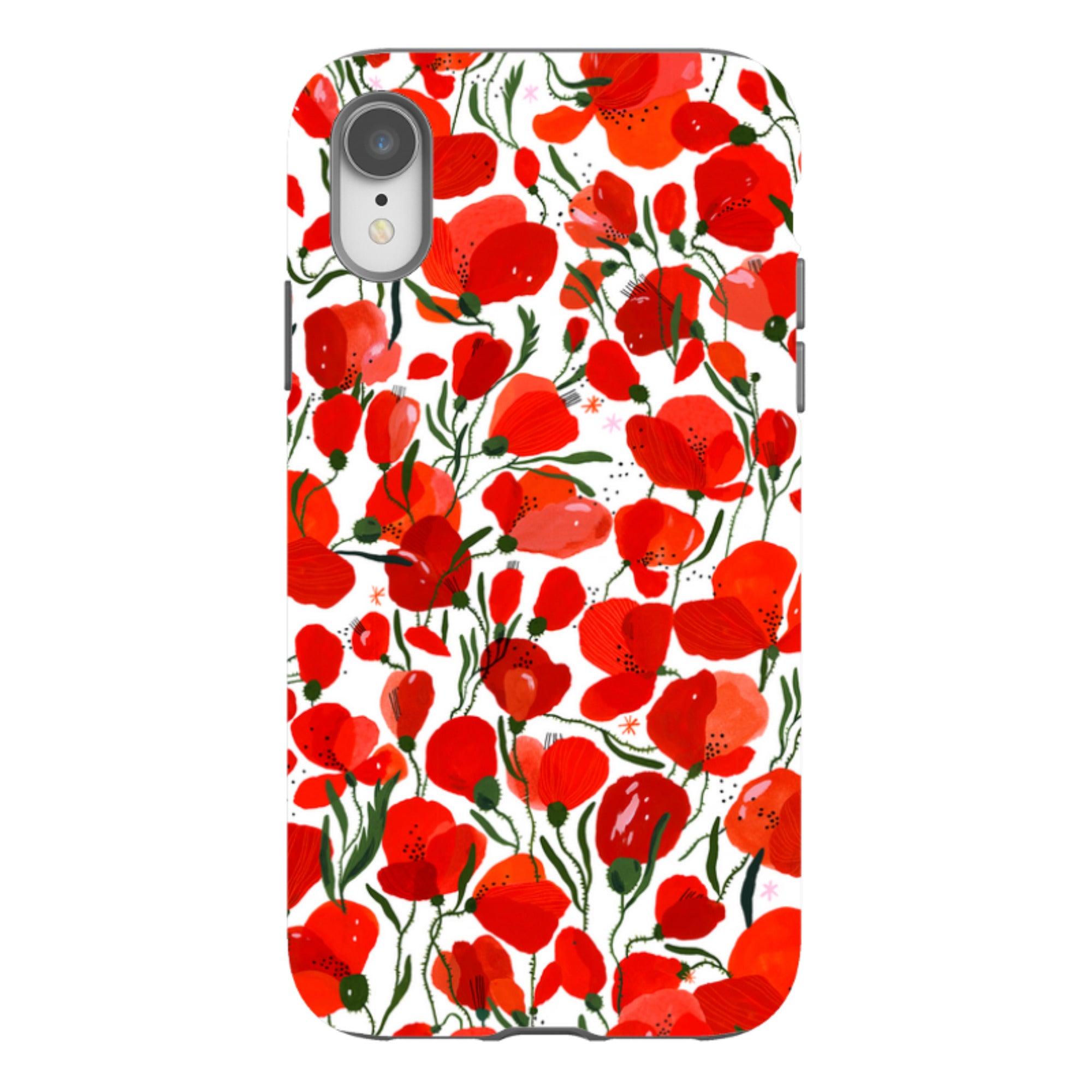 iPhone Tough Case - Poppies Pattern By Madalina Andronic