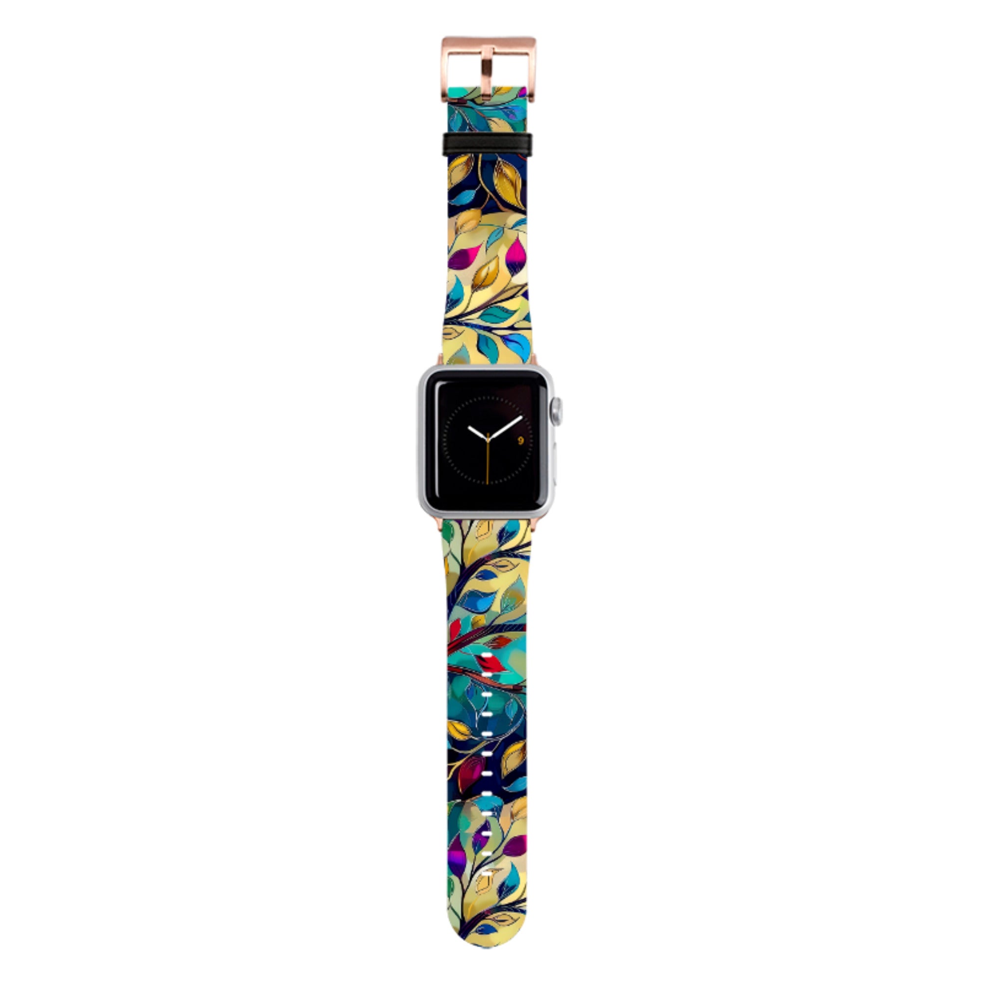 Teal Leaves Apple Watch Strap