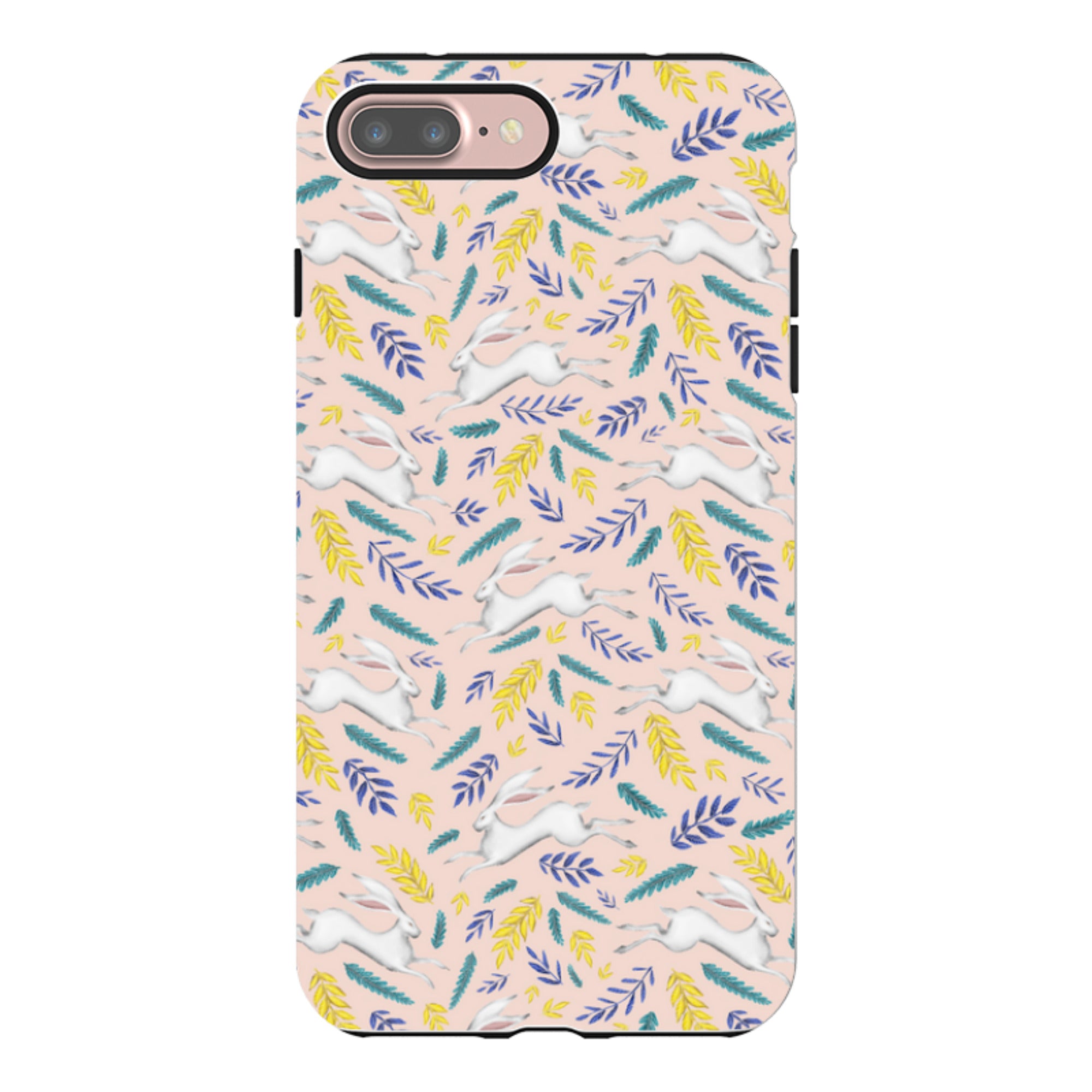 iPhone Tough Case - White Hare Pattern By Catherine Rowe