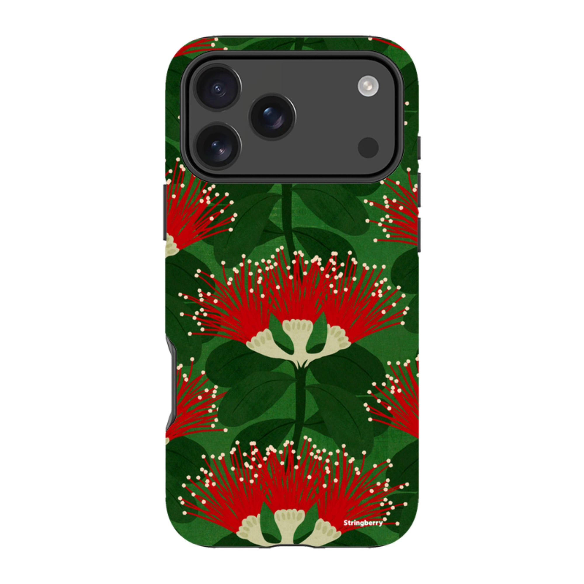 iPhone Tough Case - Pohutukawa Green And Red By Katherine Quinn
