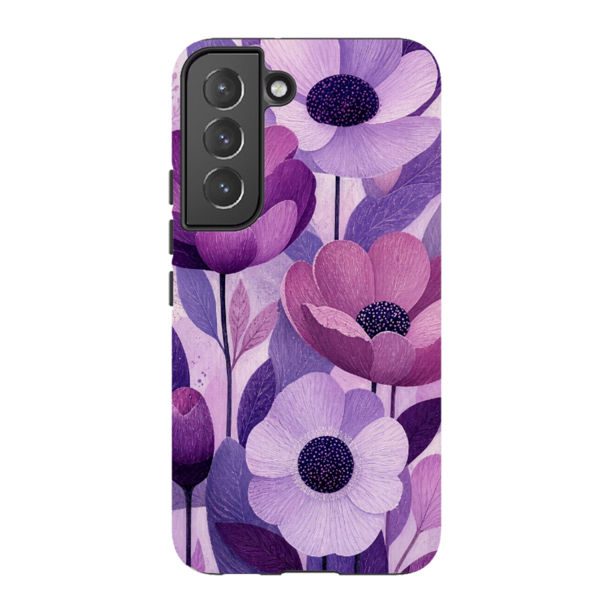Samsung Tough Case - Purple Woodgrain Floral
