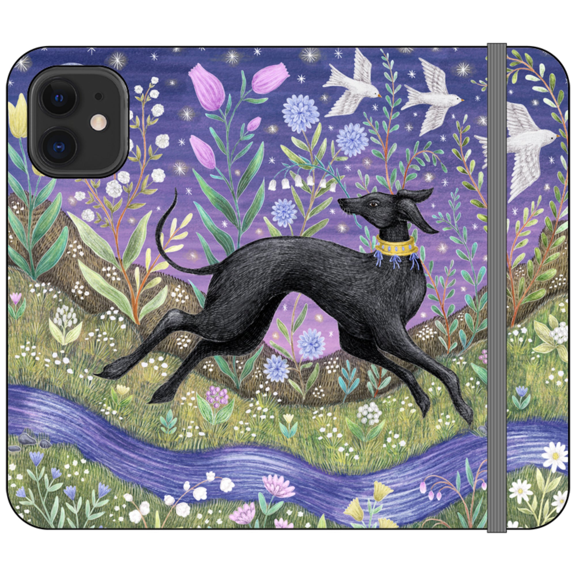 Meadow Hound Wallet Case By Catherine Rowe