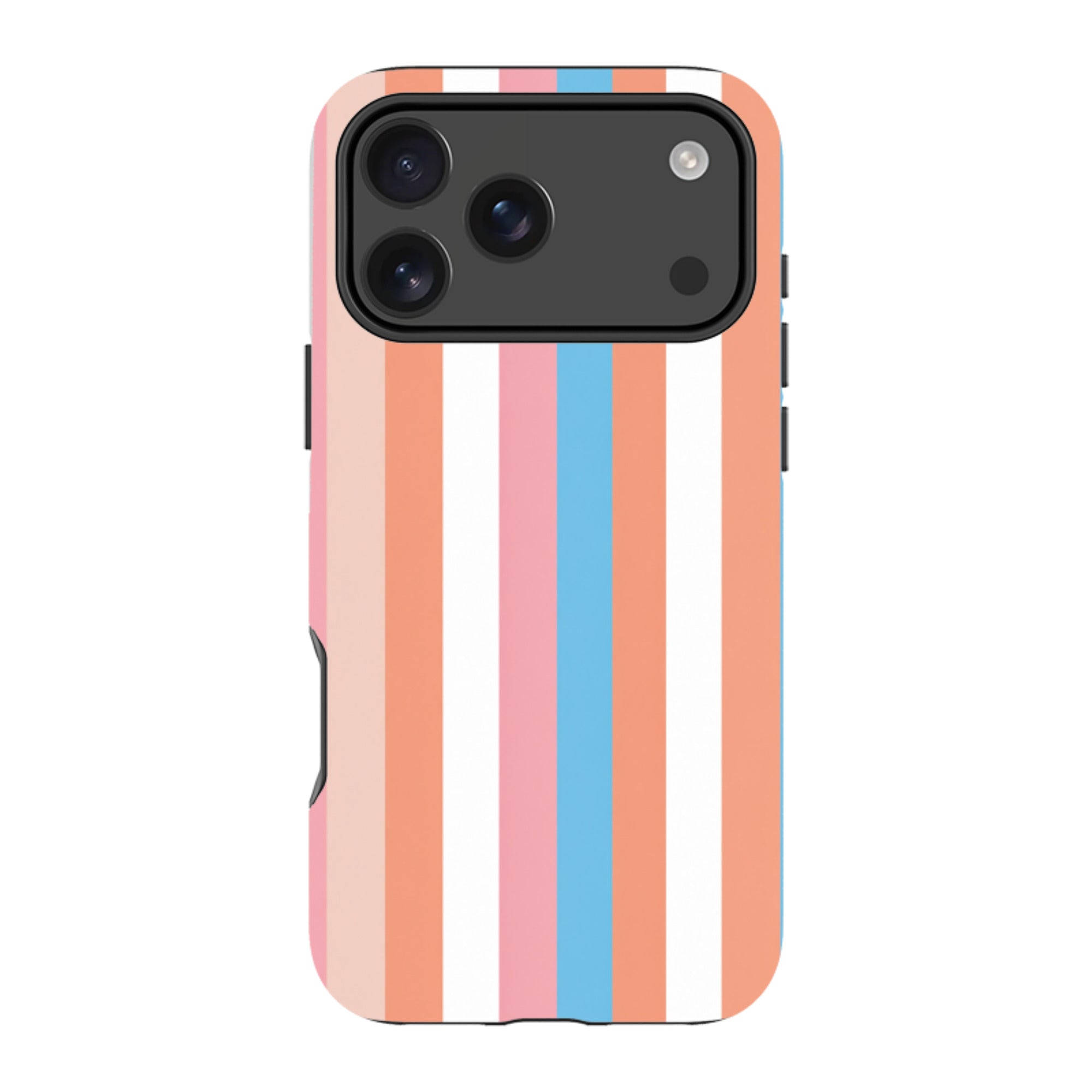 iPhone MagSafe Tough Case - Coral Pink Stripe