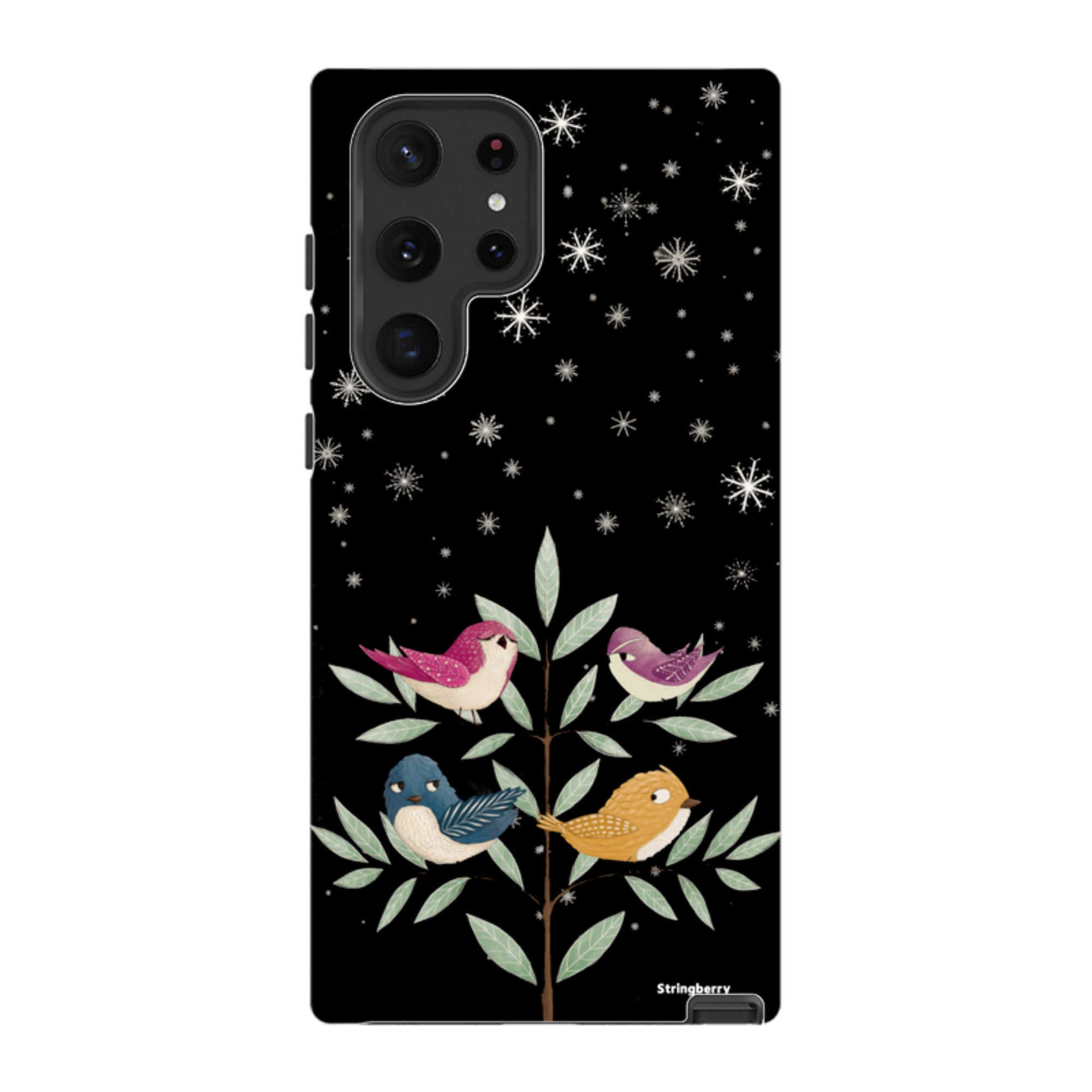 Samsung Tough Case - Garden Birds Black By Maja Lindberg