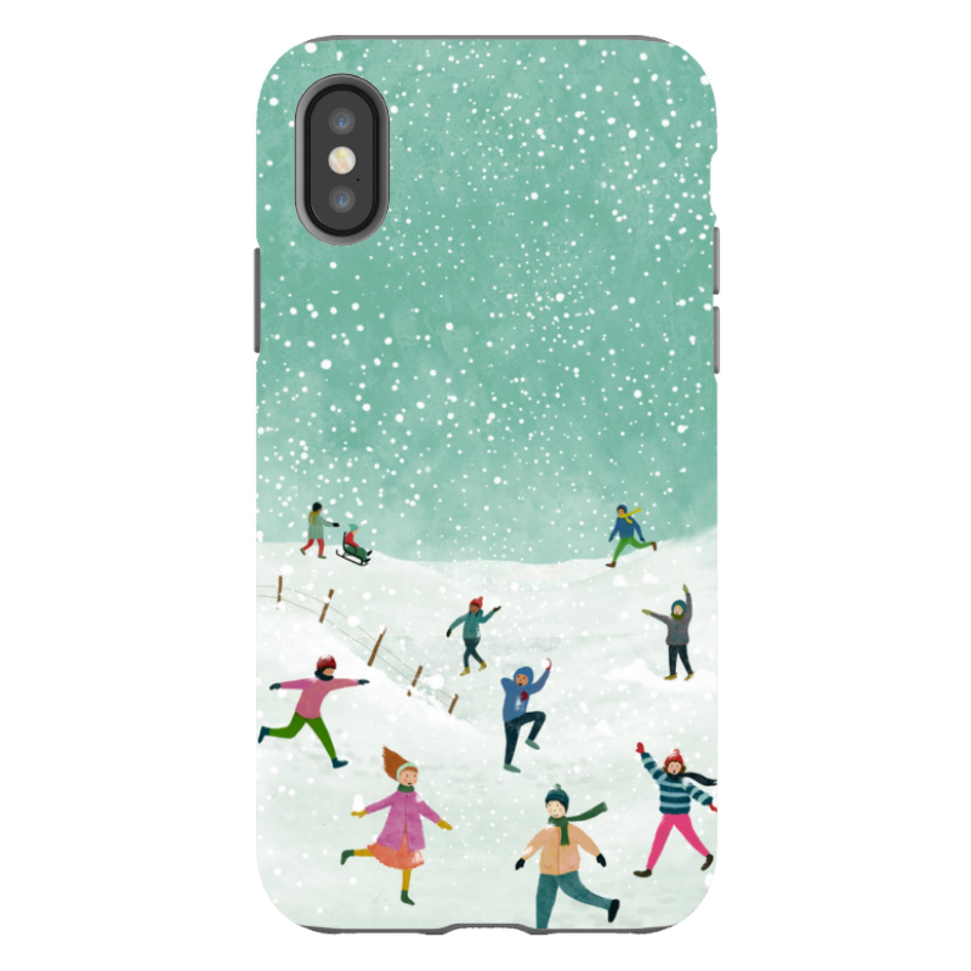 iPhone Tough Case - Snowball Fight By Katherine Quinn