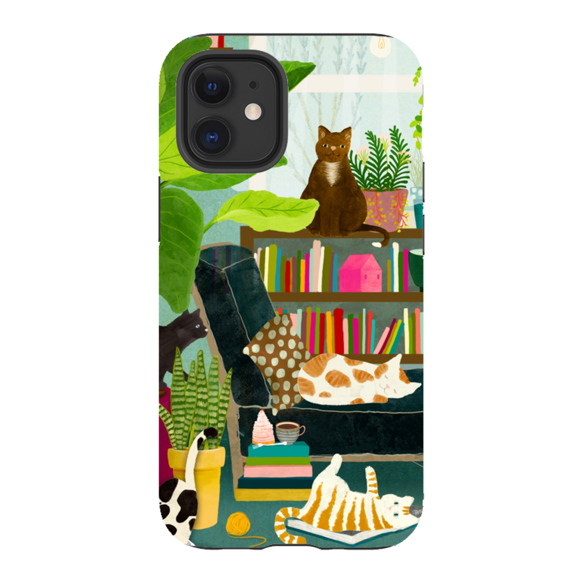 iPhone Tough Case - Cat Library By Katherine Quinn