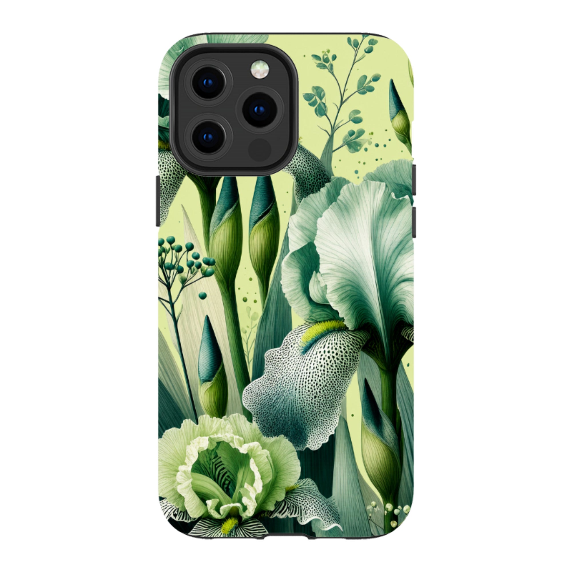 iPhone MagSafe Tough Case - Sage Green Iris Floral