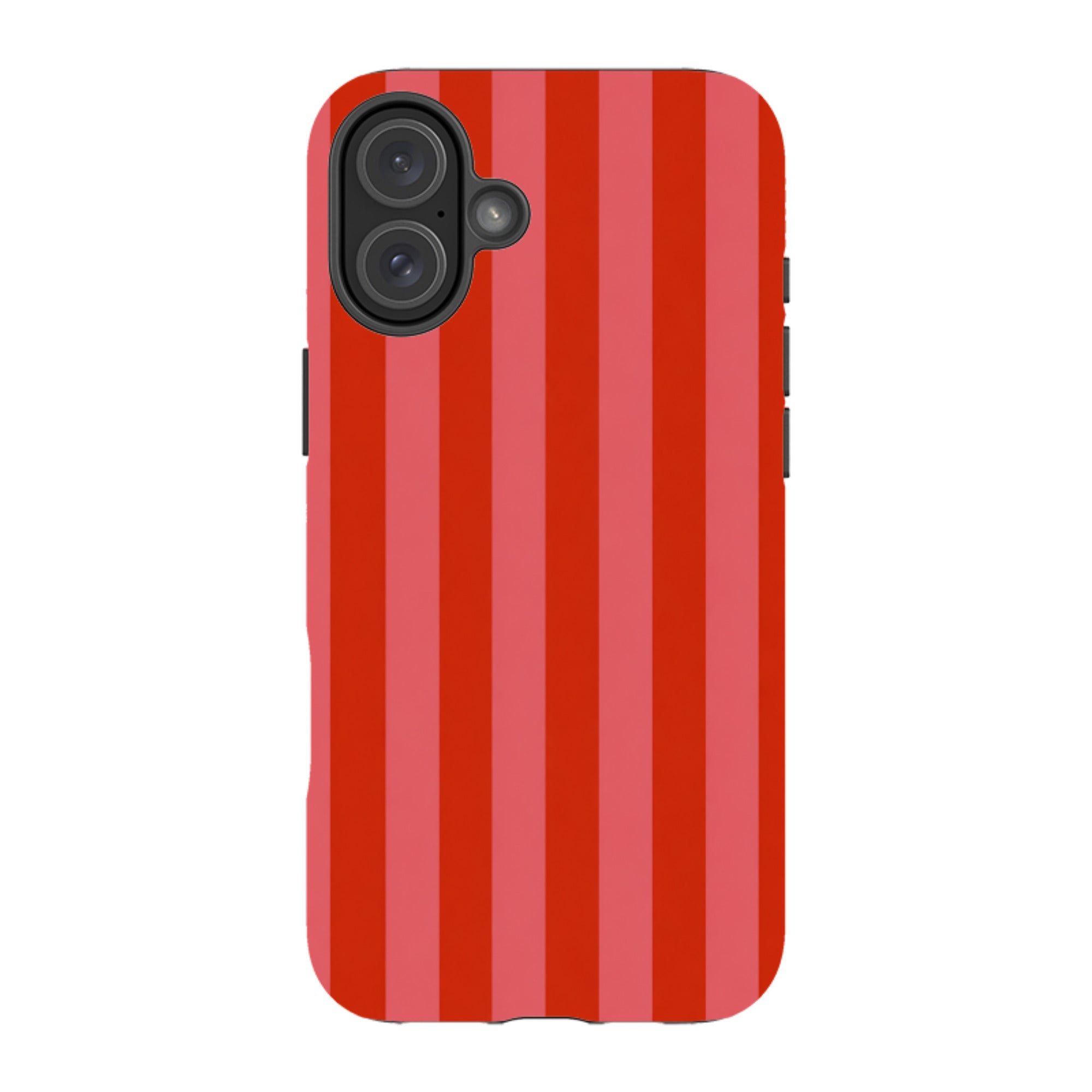 iPhone Tough Case - Cherry Red & Pink Stripe