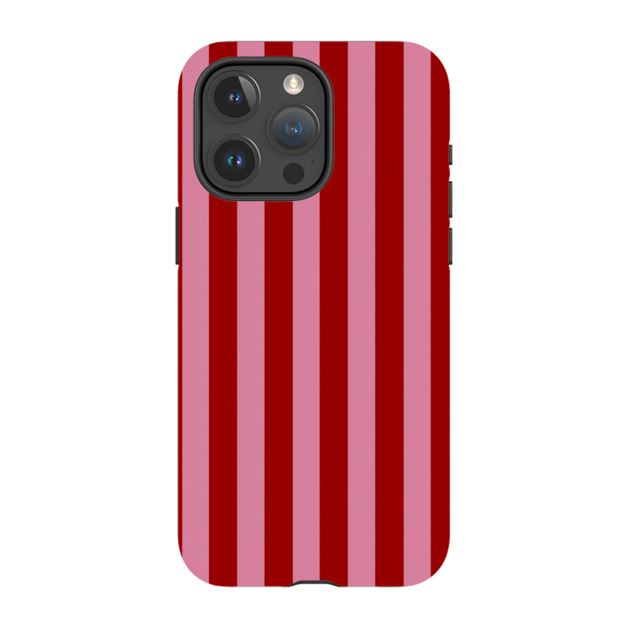 iPhone MagSafe Tough Case - Burgundy & Pink Stripe