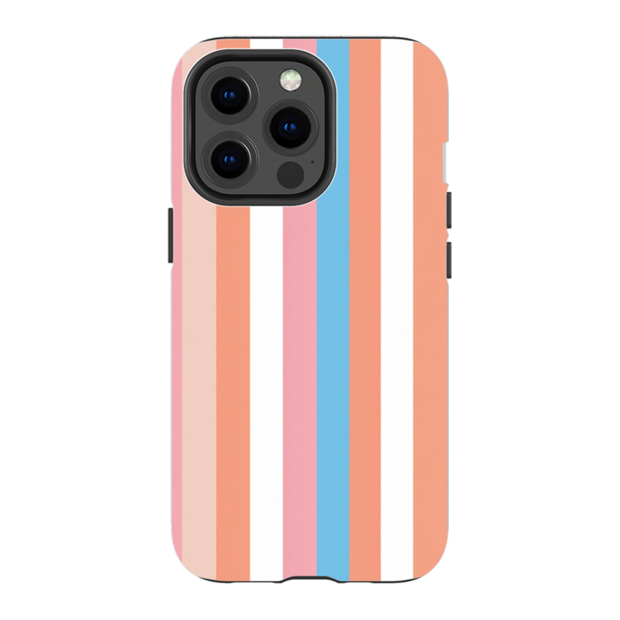iPhone Tough Case - Coral Pink Stripe