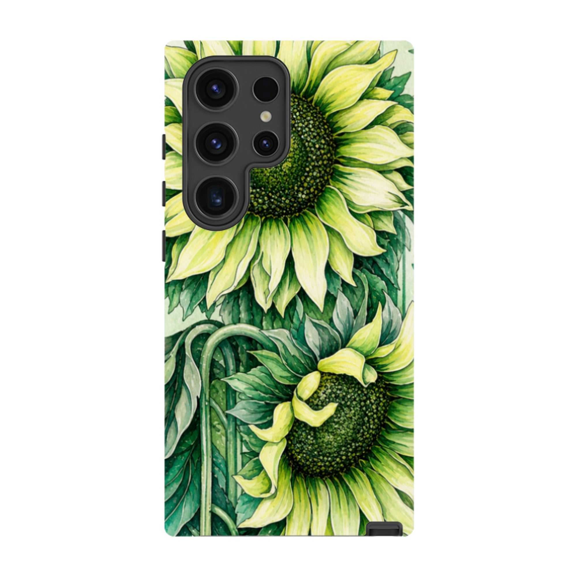 Samsung Tough Case - Sage Green Sunflower