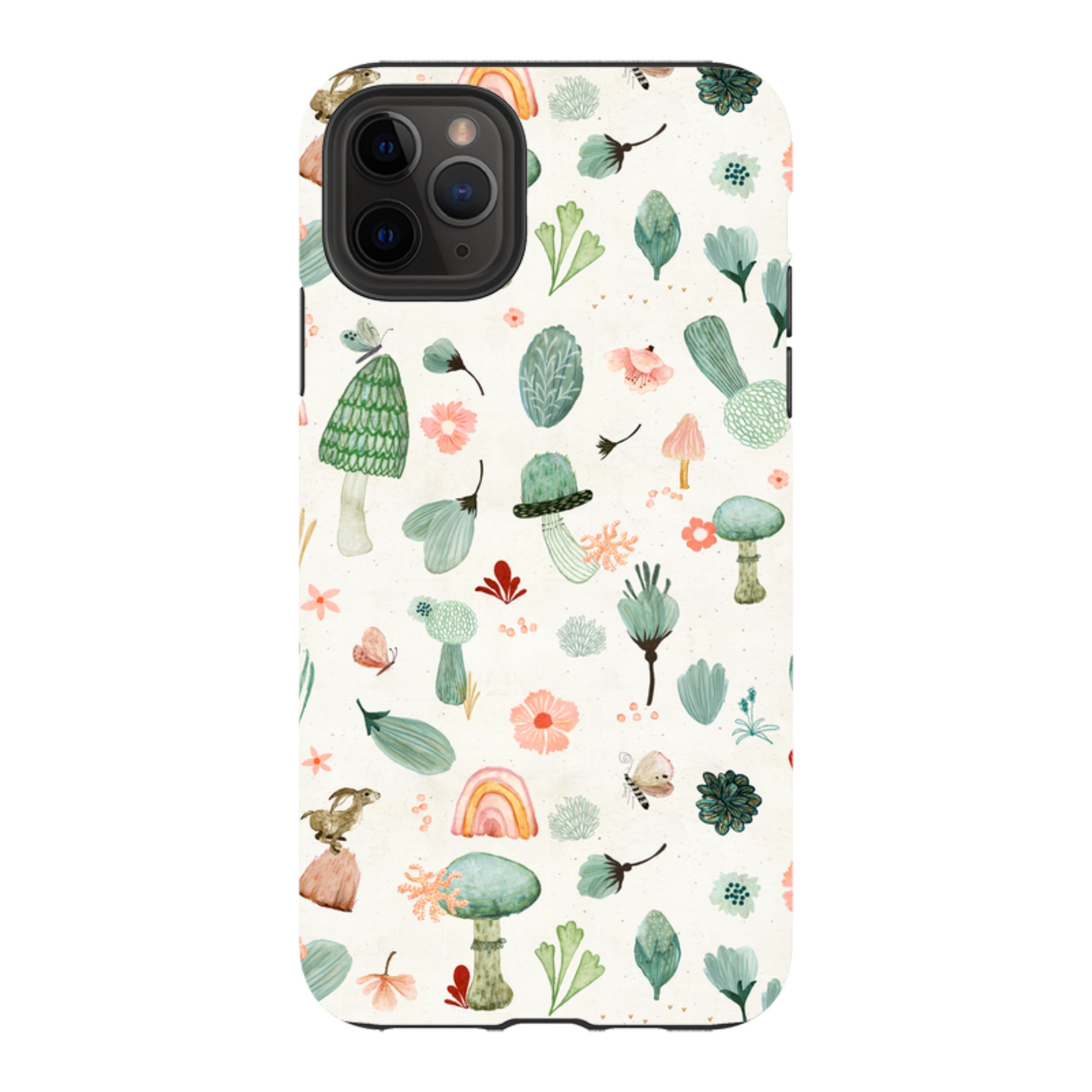 iPhone Tough Case - Mushroom World Cream By Katherine Quinn