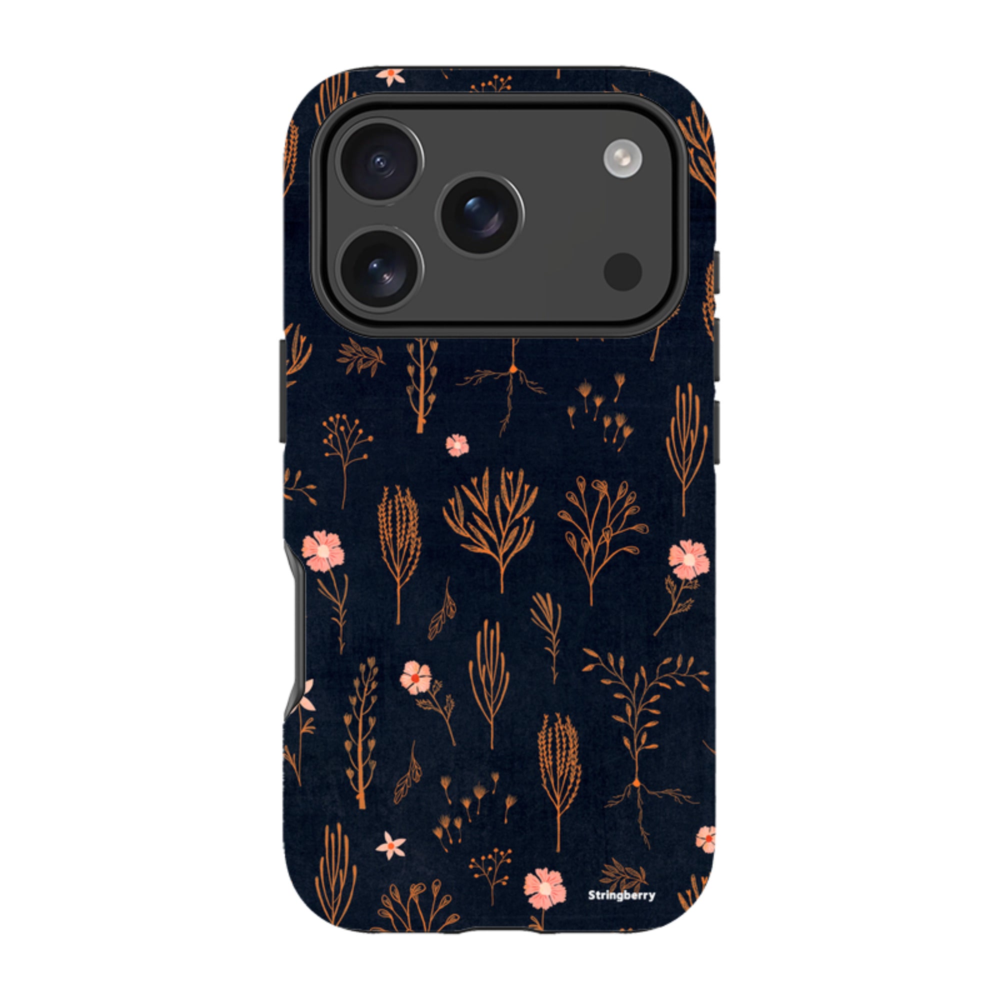 iPhone Tough Case - Floral Light Orange And Pink By Katherine Quinn