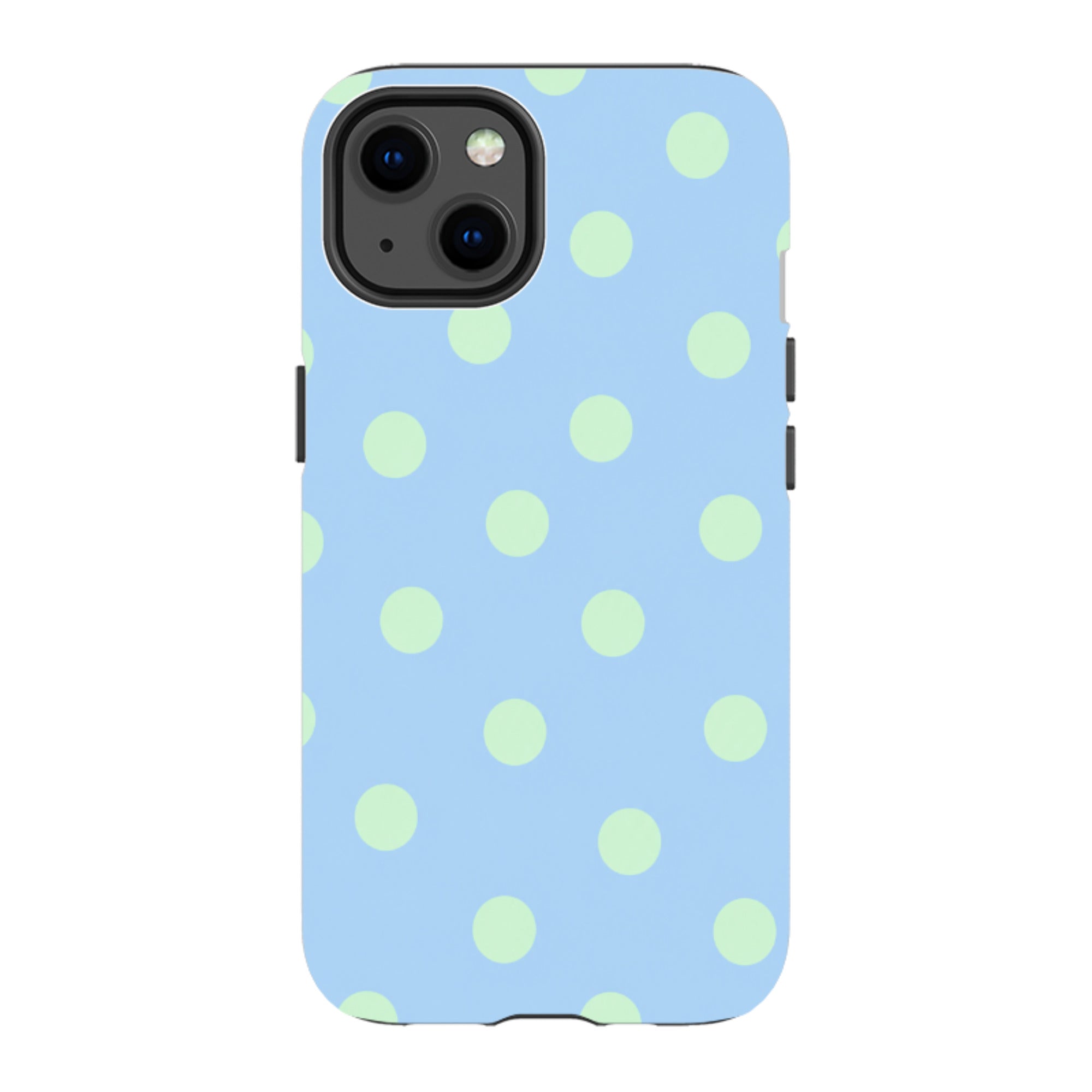 iPhone Tough Case - Sky Blue & Mint Green Polka Dot