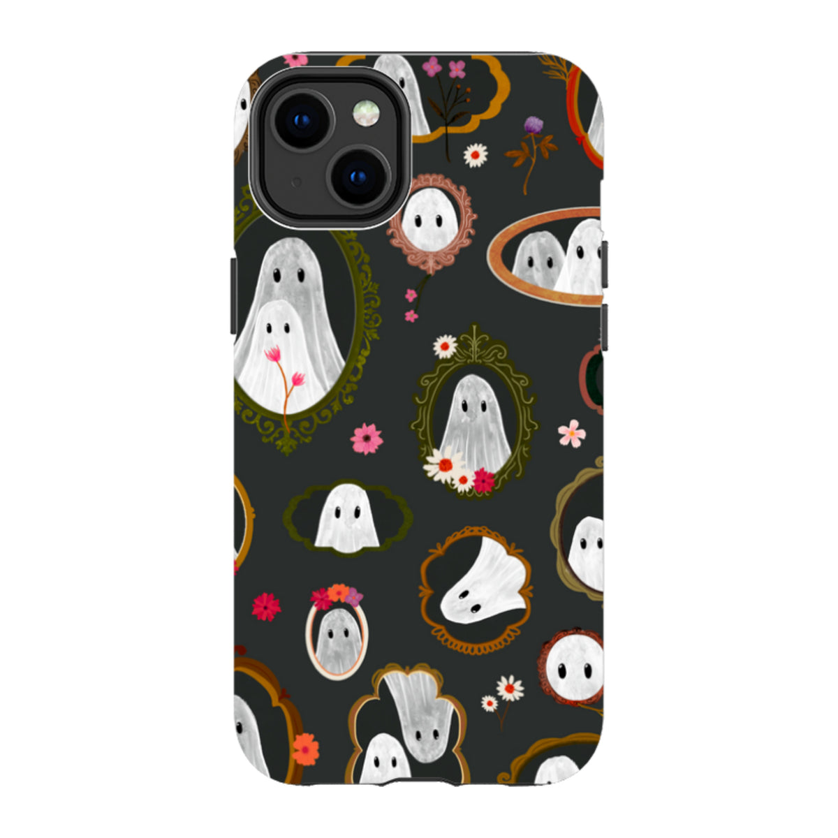 iPhone Tough Case - Framed Ghosts - Charcoal By Katherine Quinn