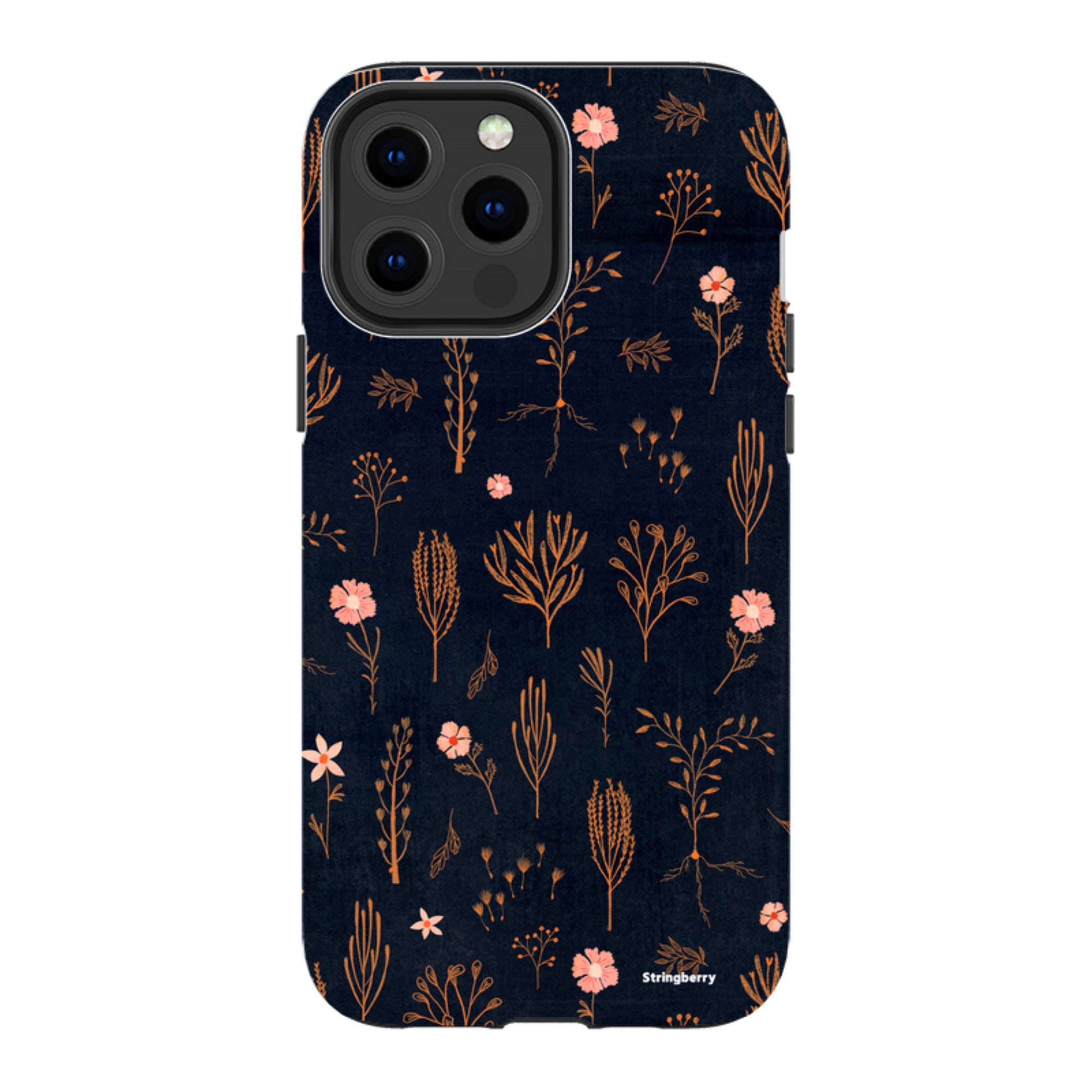 iPhone Tough Case - Floral Light Orange And Pink By Katherine Quinn
