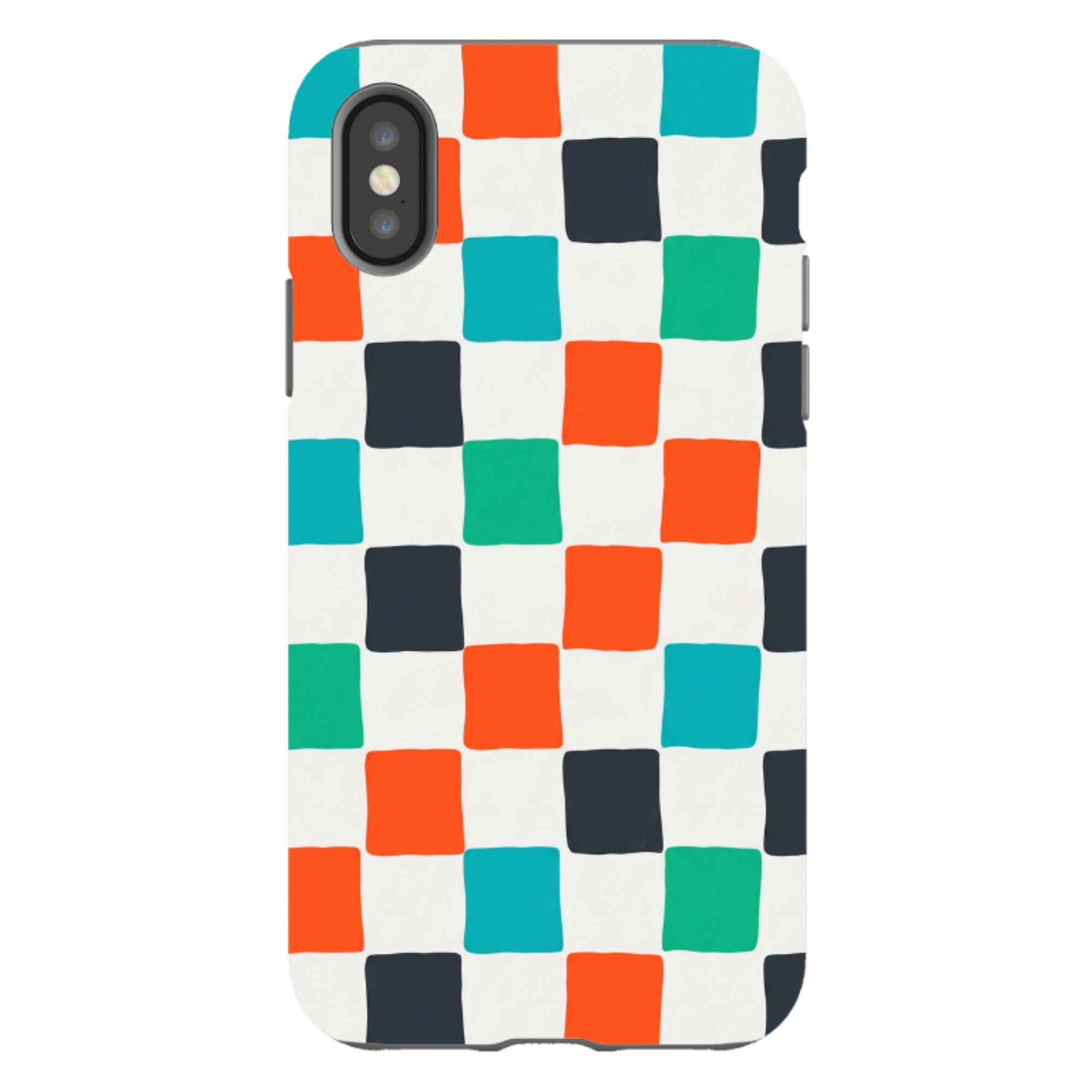 iPhone Tough Case - Multi-Color Checkerboard