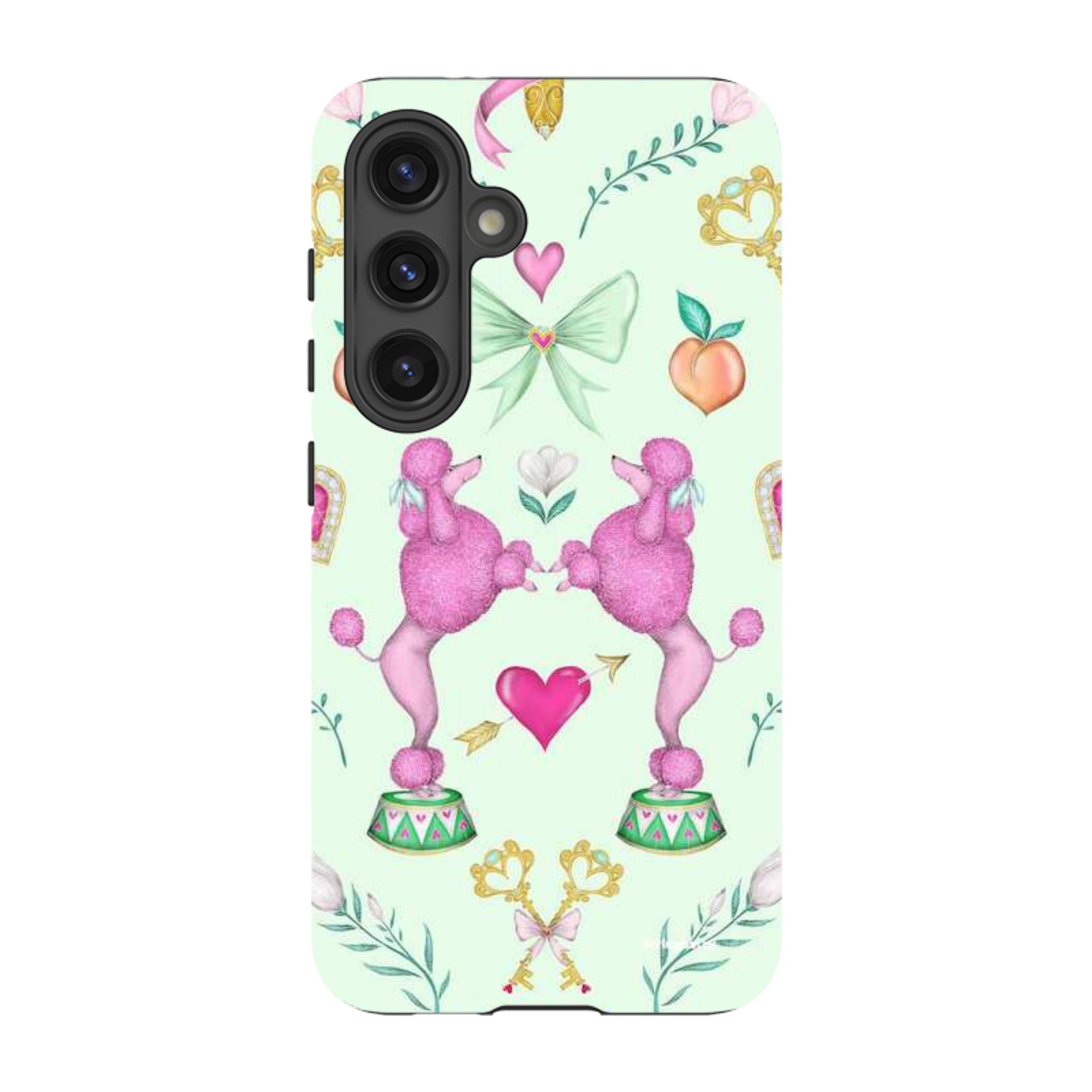 Samsung Tough Case - Pink Poodle Parlour Mint By Catherine Rowe