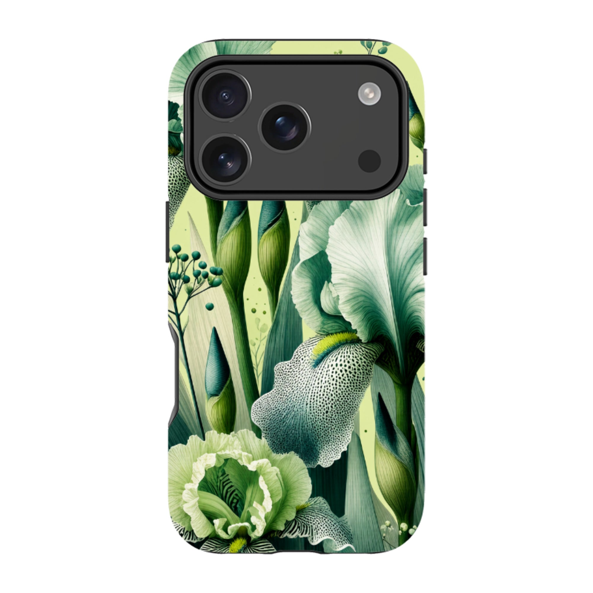 iPhone MagSafe Tough Case - Sage Green Iris Floral