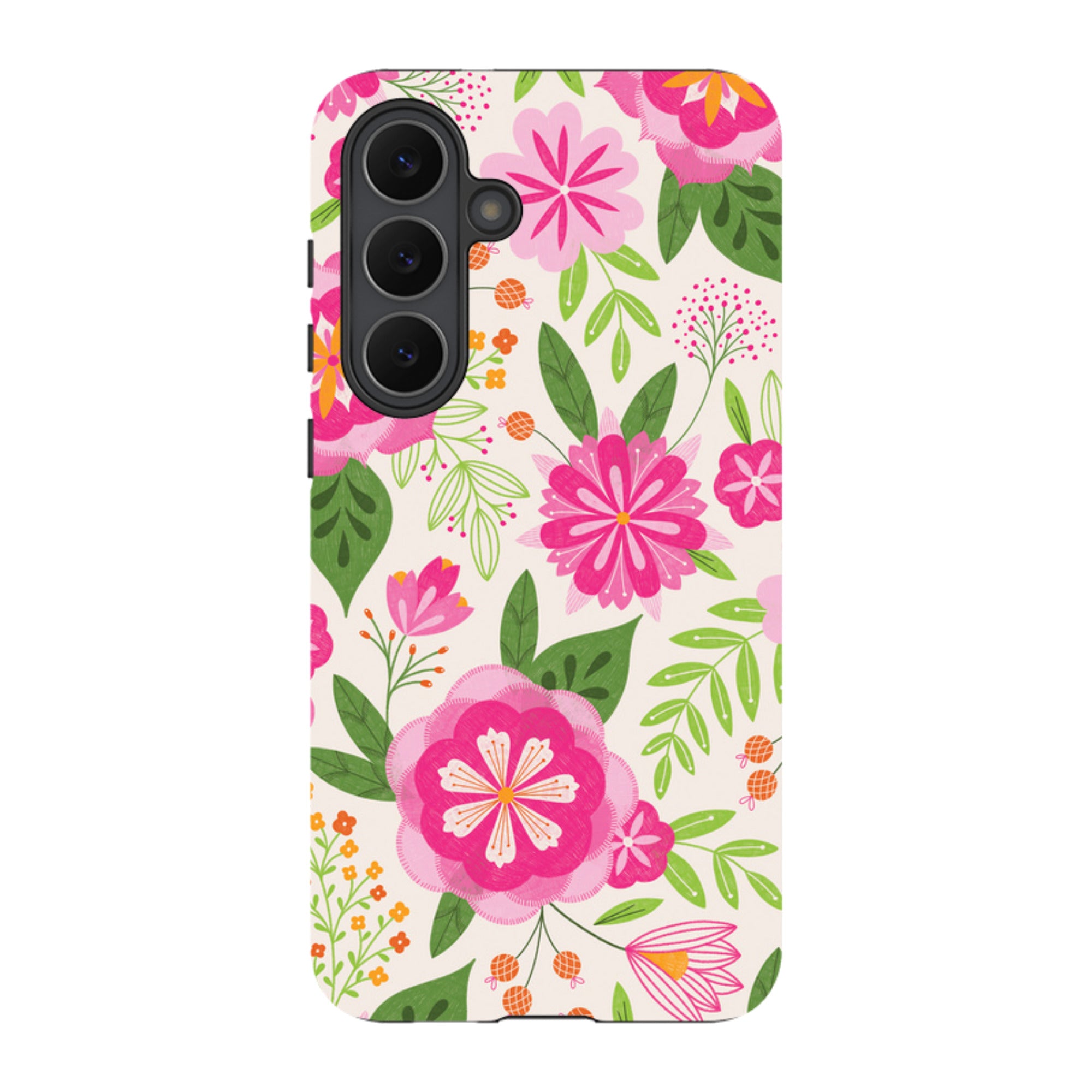 Samsung Tough Case - Big Bold Blooms Ivory By Jenny Zemanek