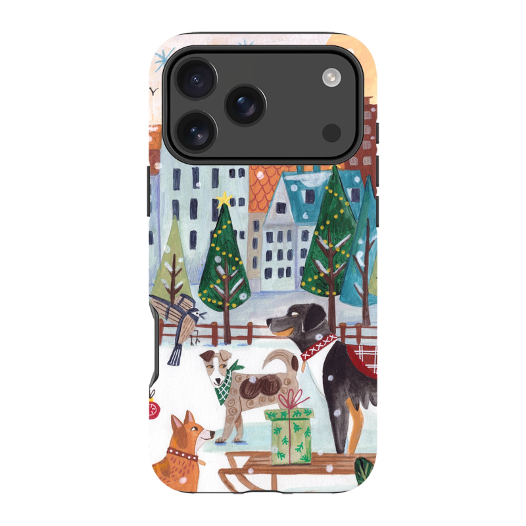 iPhone Tough Case - Christmas Dogs By Caroline Bonne Muller