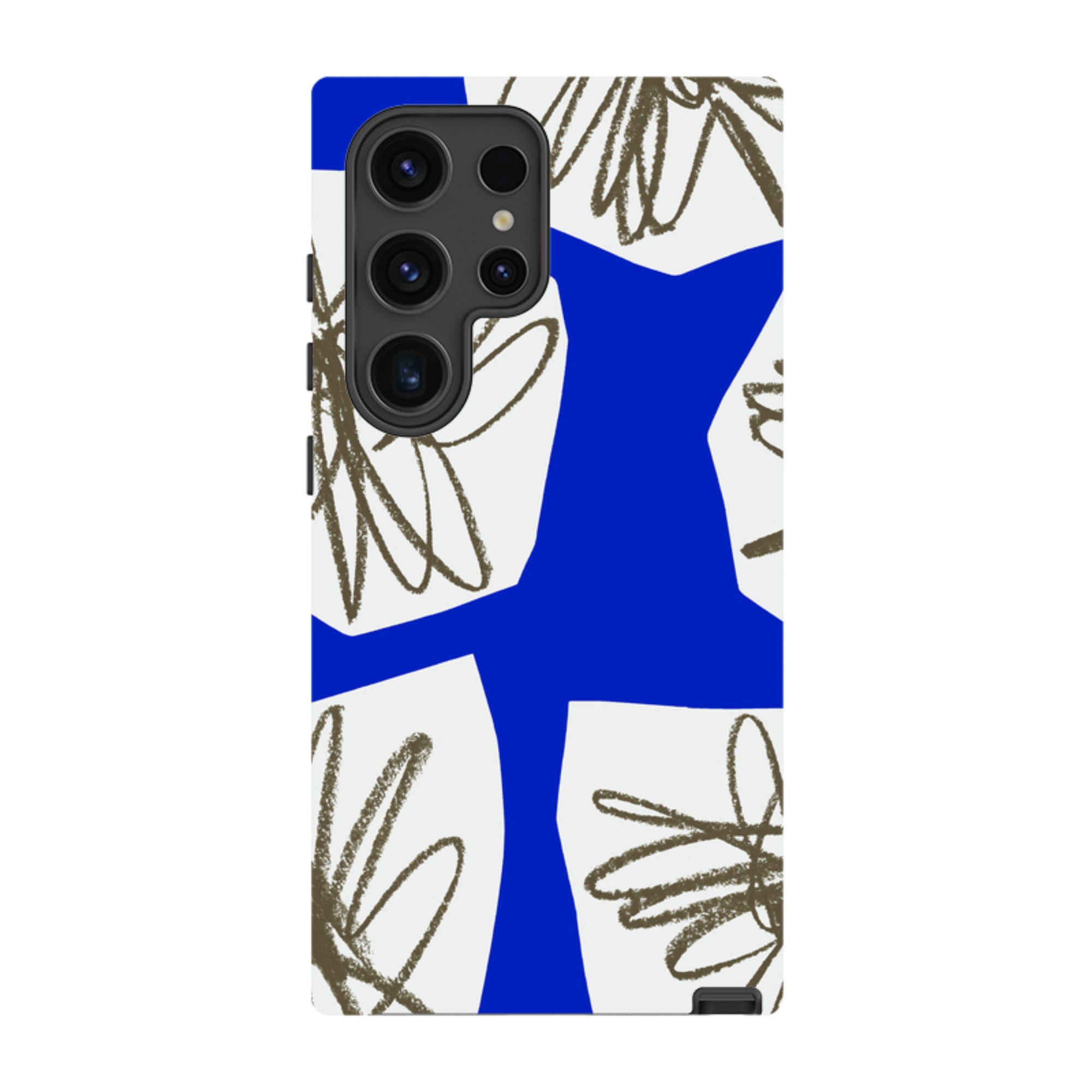 Samsung Tough Case - Blue Collage Flower By Kitty Joseph