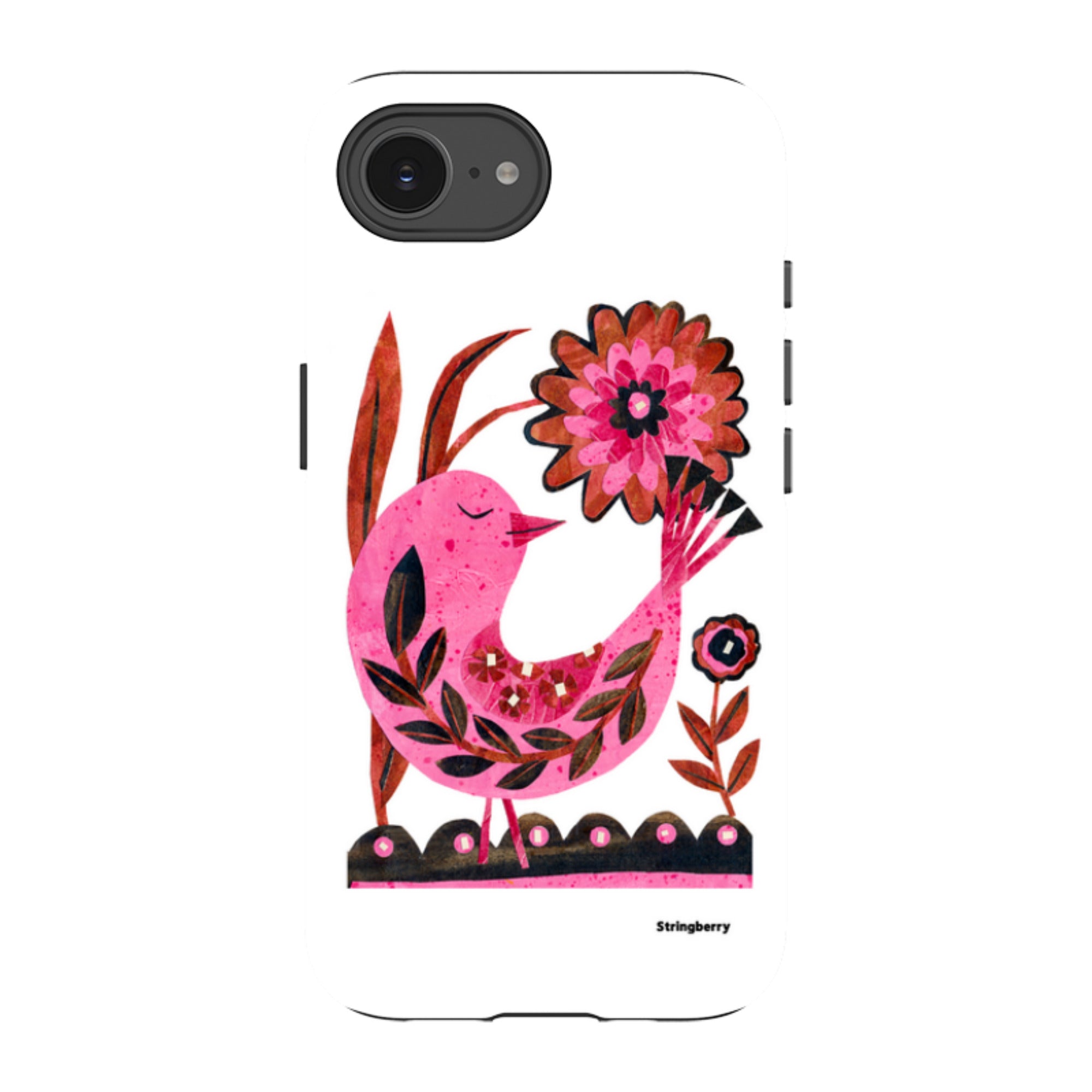 iPhone Tough Case - Folk Floral Bird By Tracey English