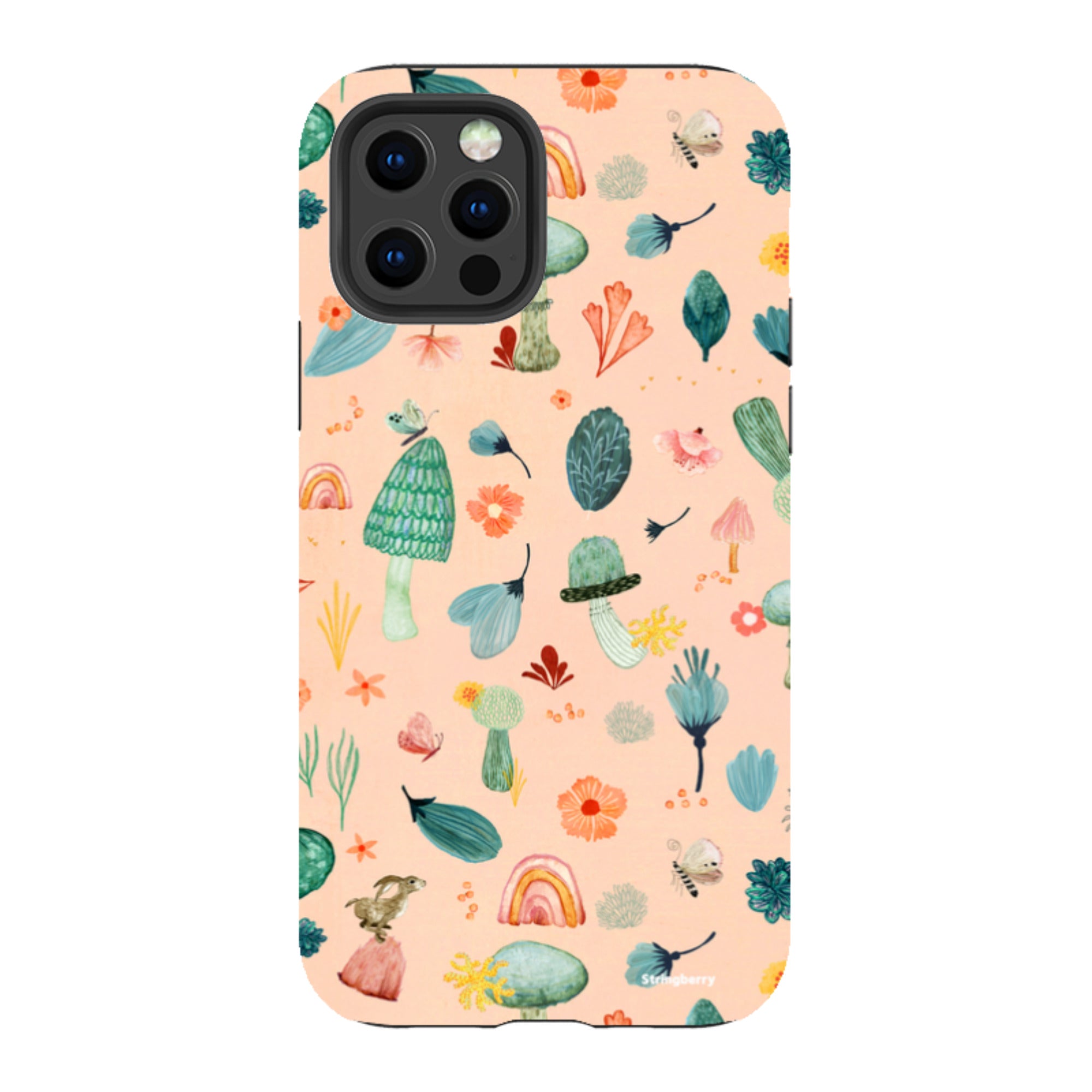 iPhone Tough Case - Mushroom World Pink By Katherine Quinn