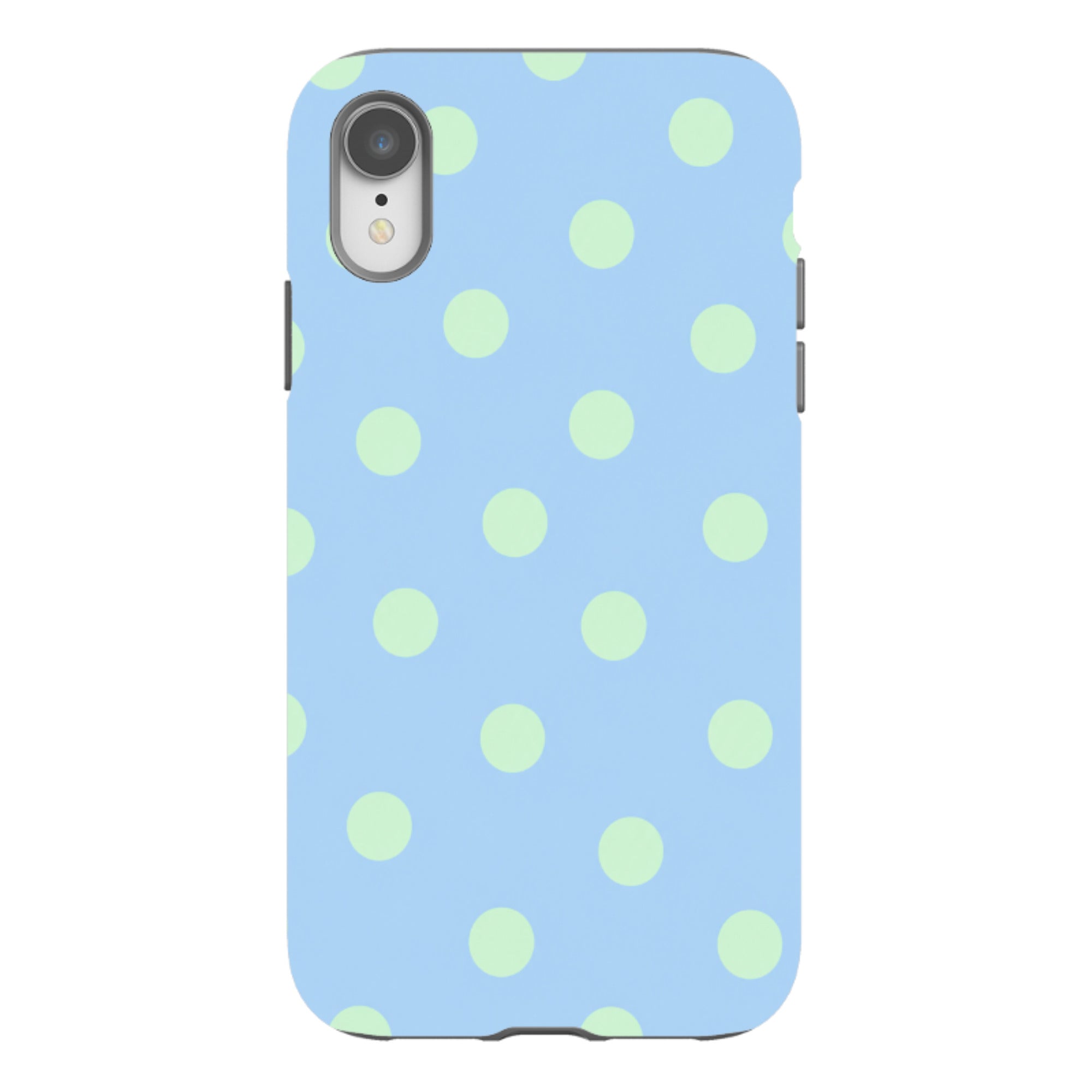 iPhone Tough Case - Sky Blue & Mint Green Polka Dot