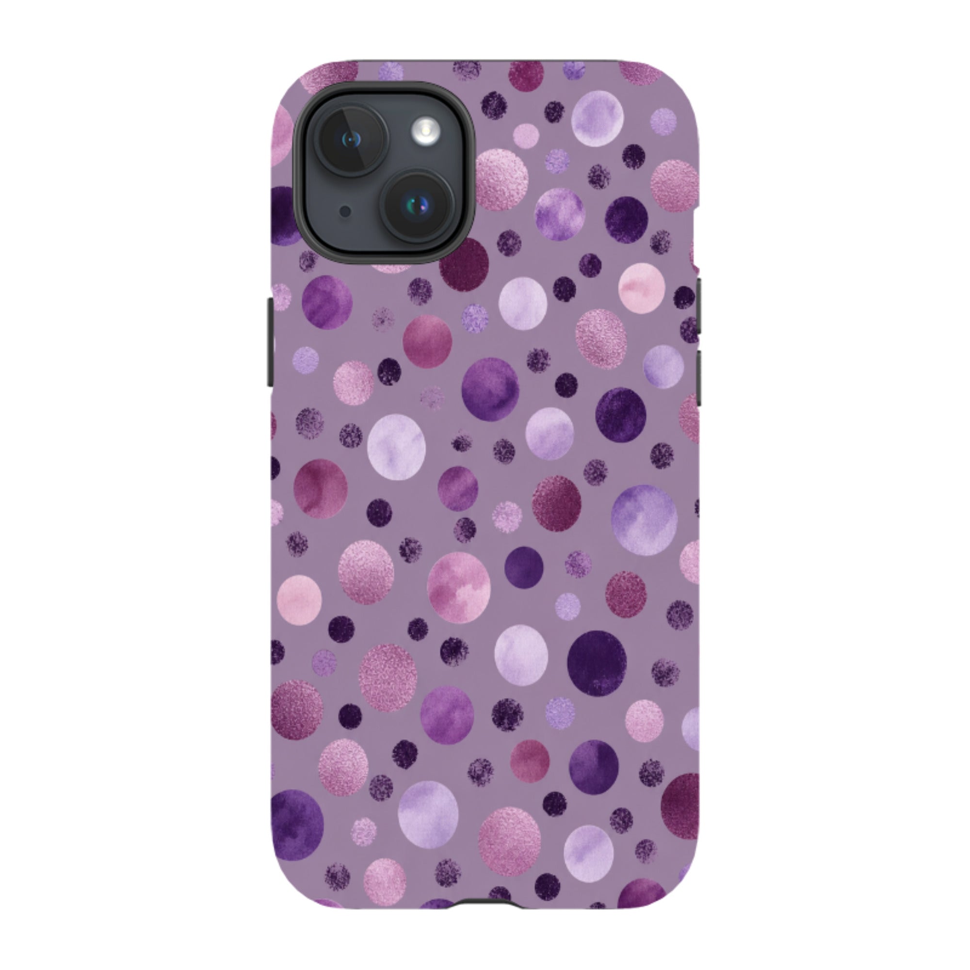 iPhone Tough Case - Mauve Polka Dot