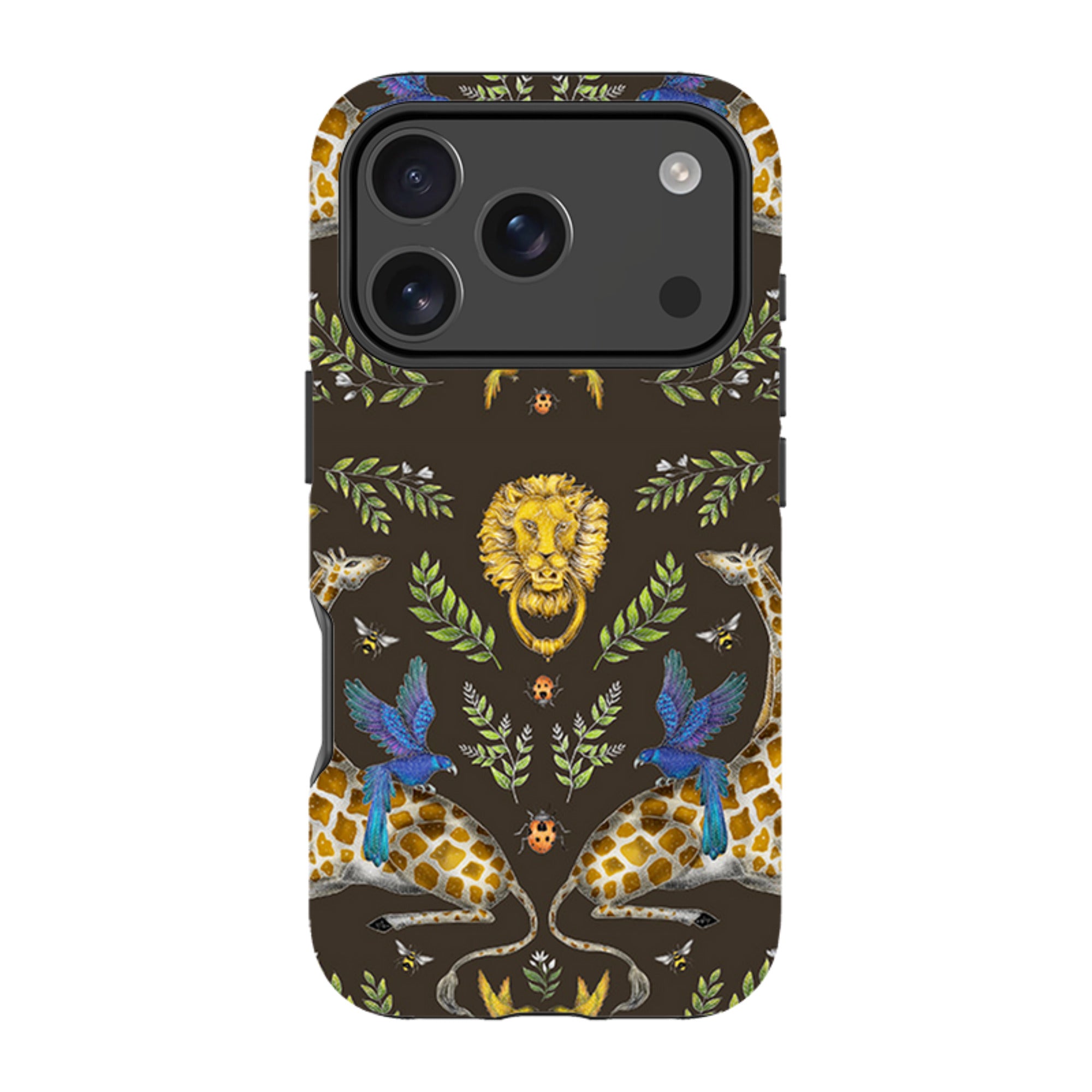iPhone Tough Case - Giraffes Birds and Lion By Catherine Rowe