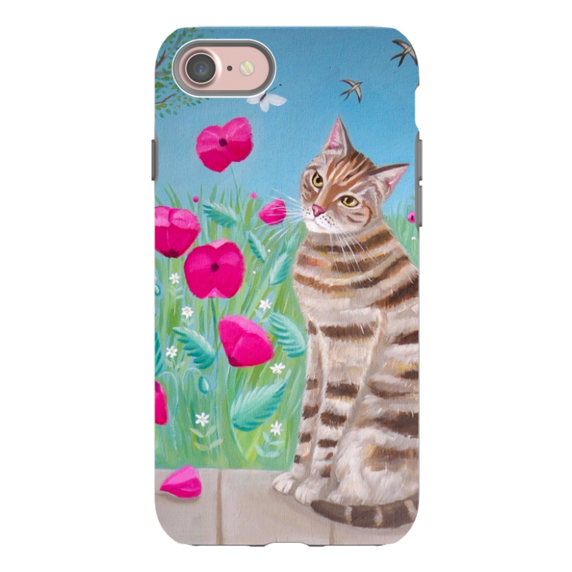 iPhone Tough Case - Cat Floral By Mary Stubberfield