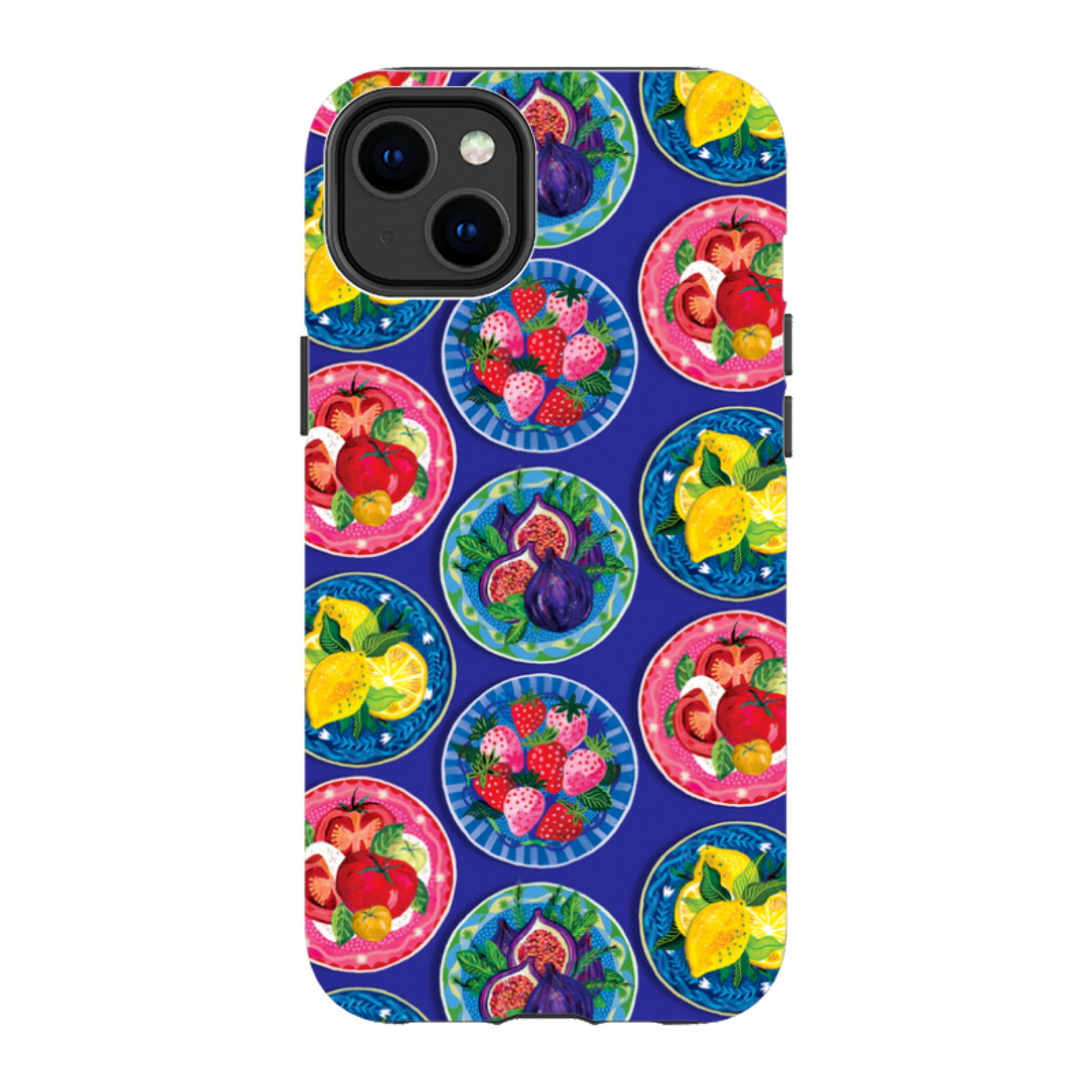 iPhone Tough Case - Summer Plates Blue By Emma Frances Grant
