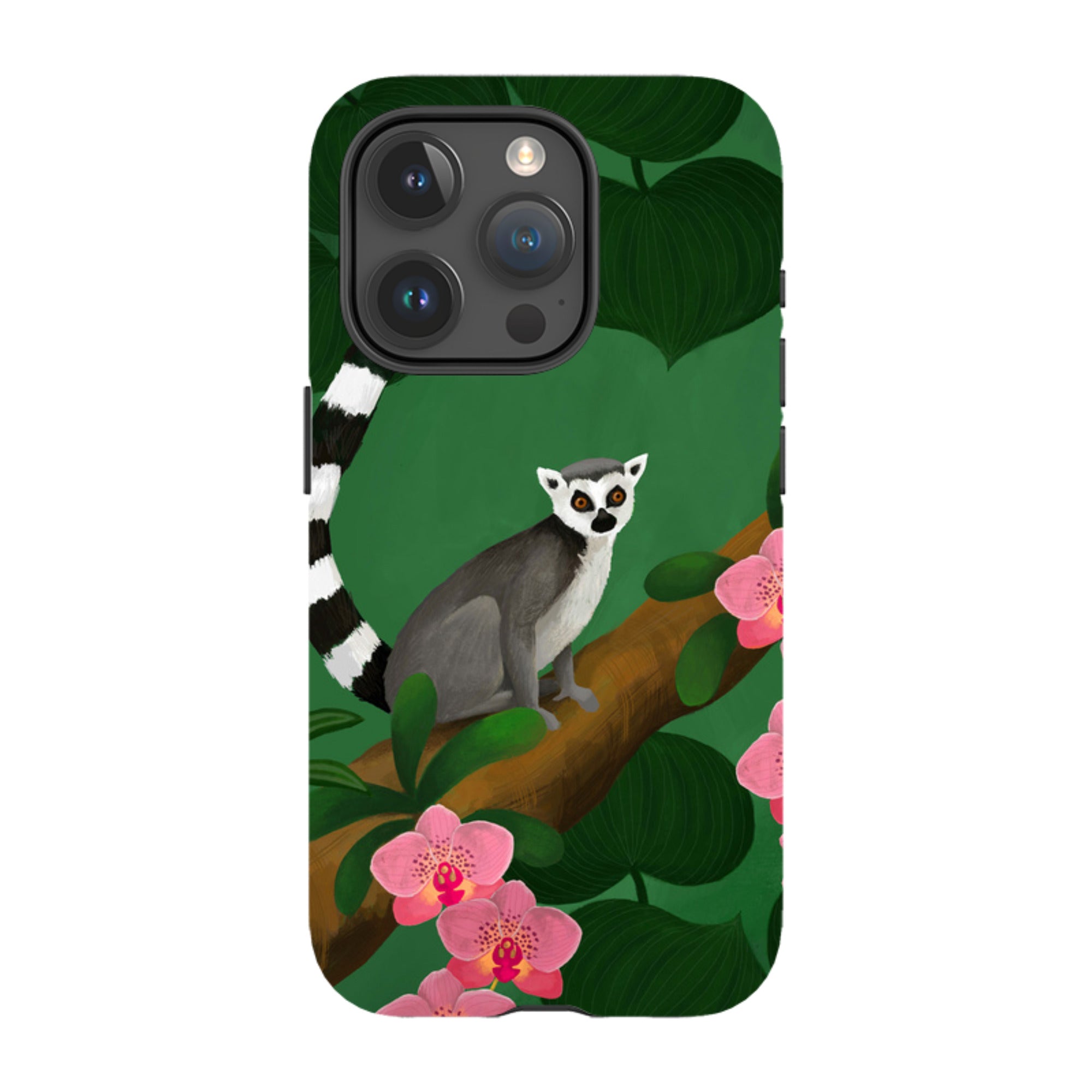 iPhone Tough Case - Lemur And Orchids By Bex Parkin