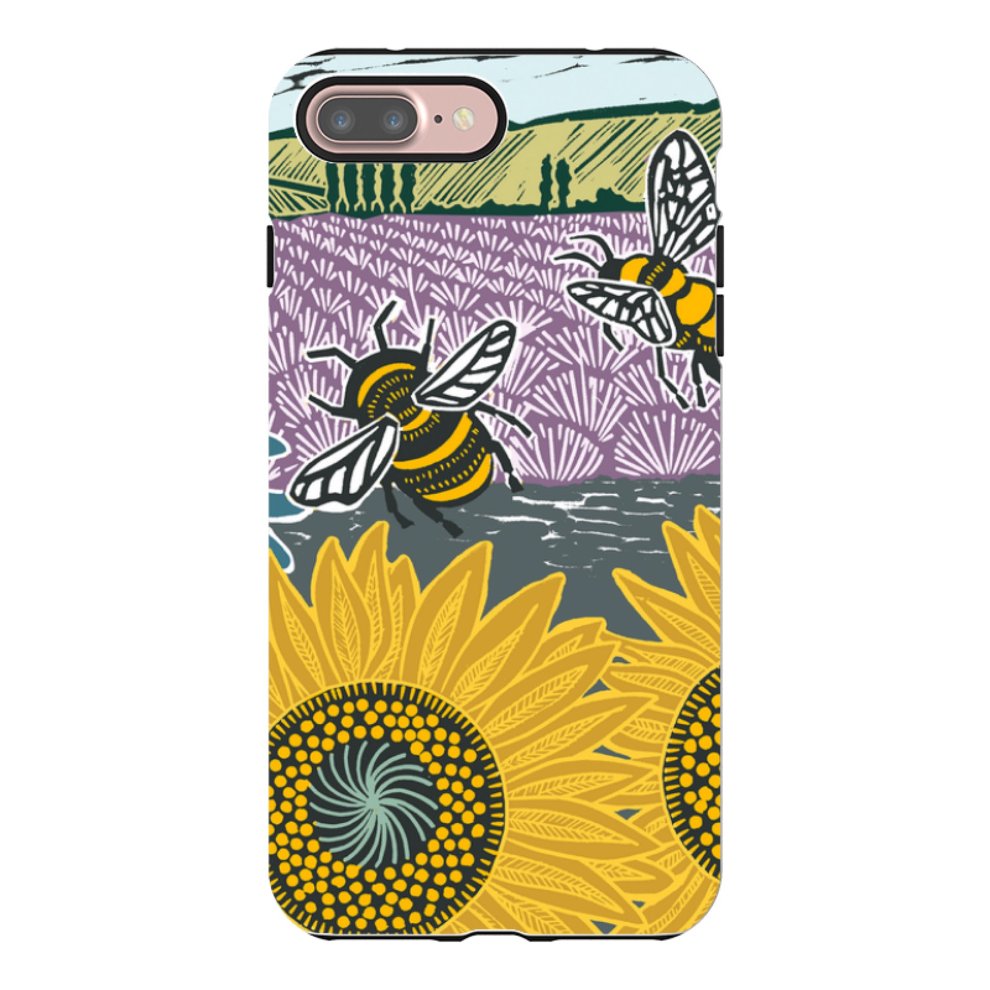 iPhone Tough Case - Bees And Sunflowers By Kate Heiss