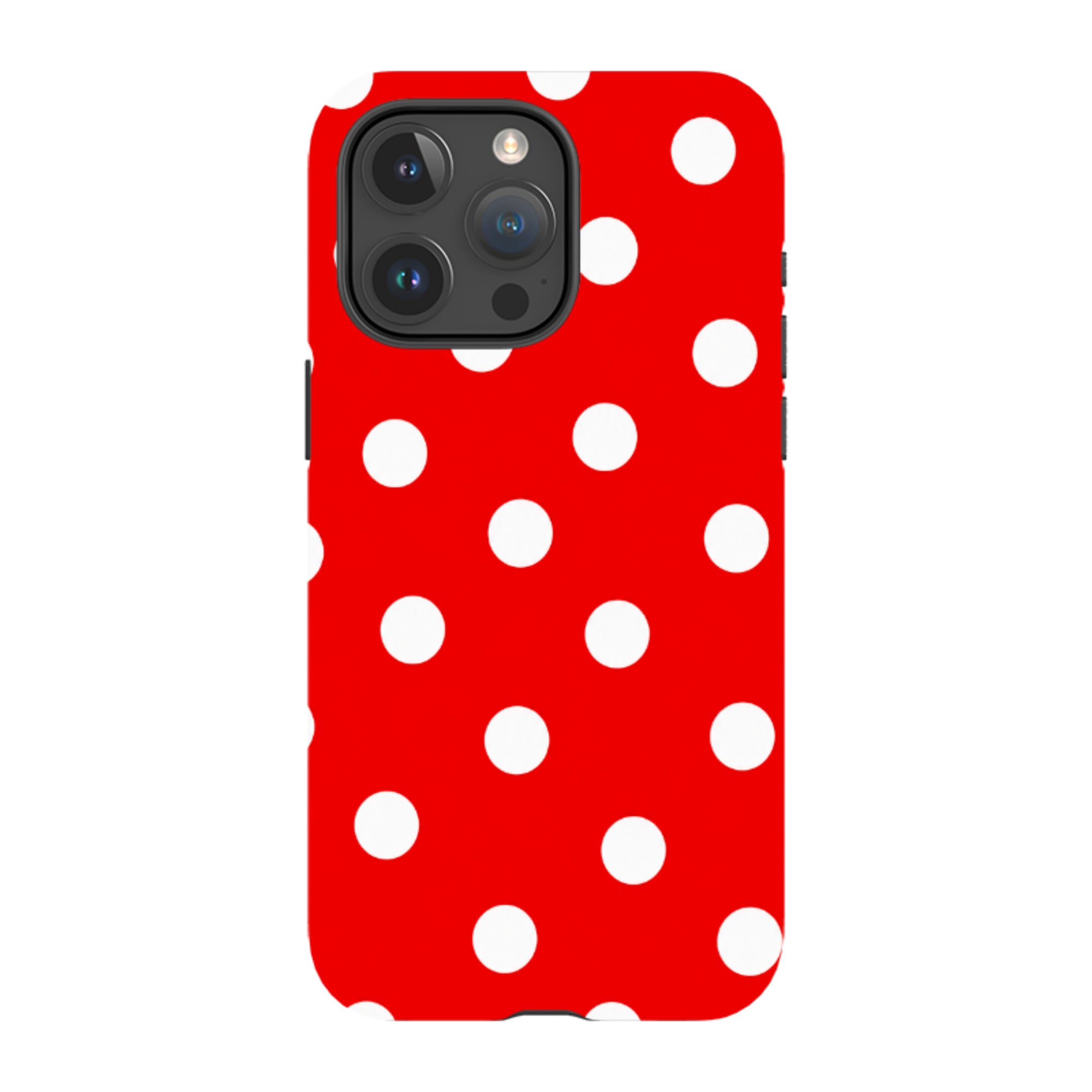 iPhone Tough Case - Red & White Polka Dot