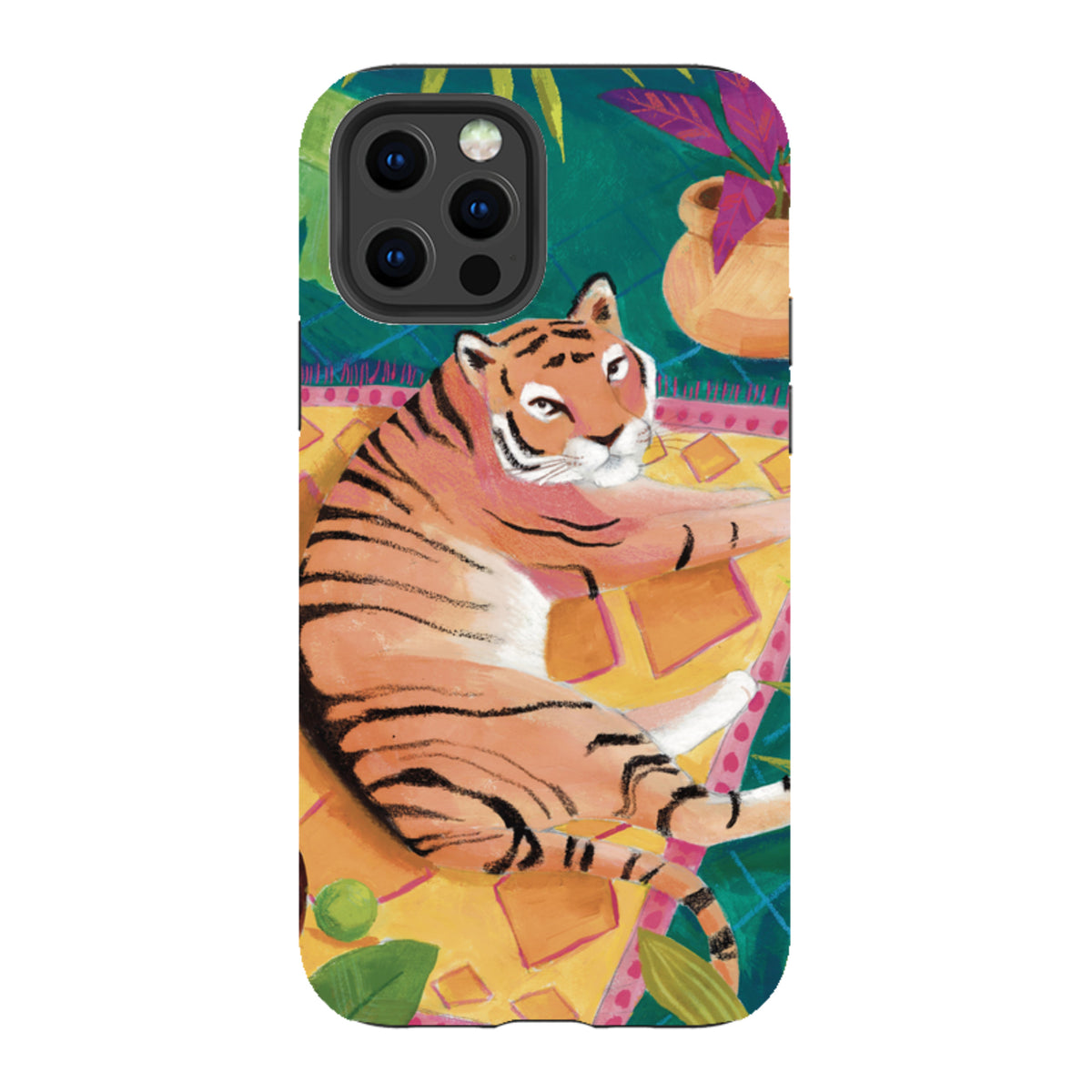 iPhone Tough Case - Tiger In Palms By Bex Parkin
