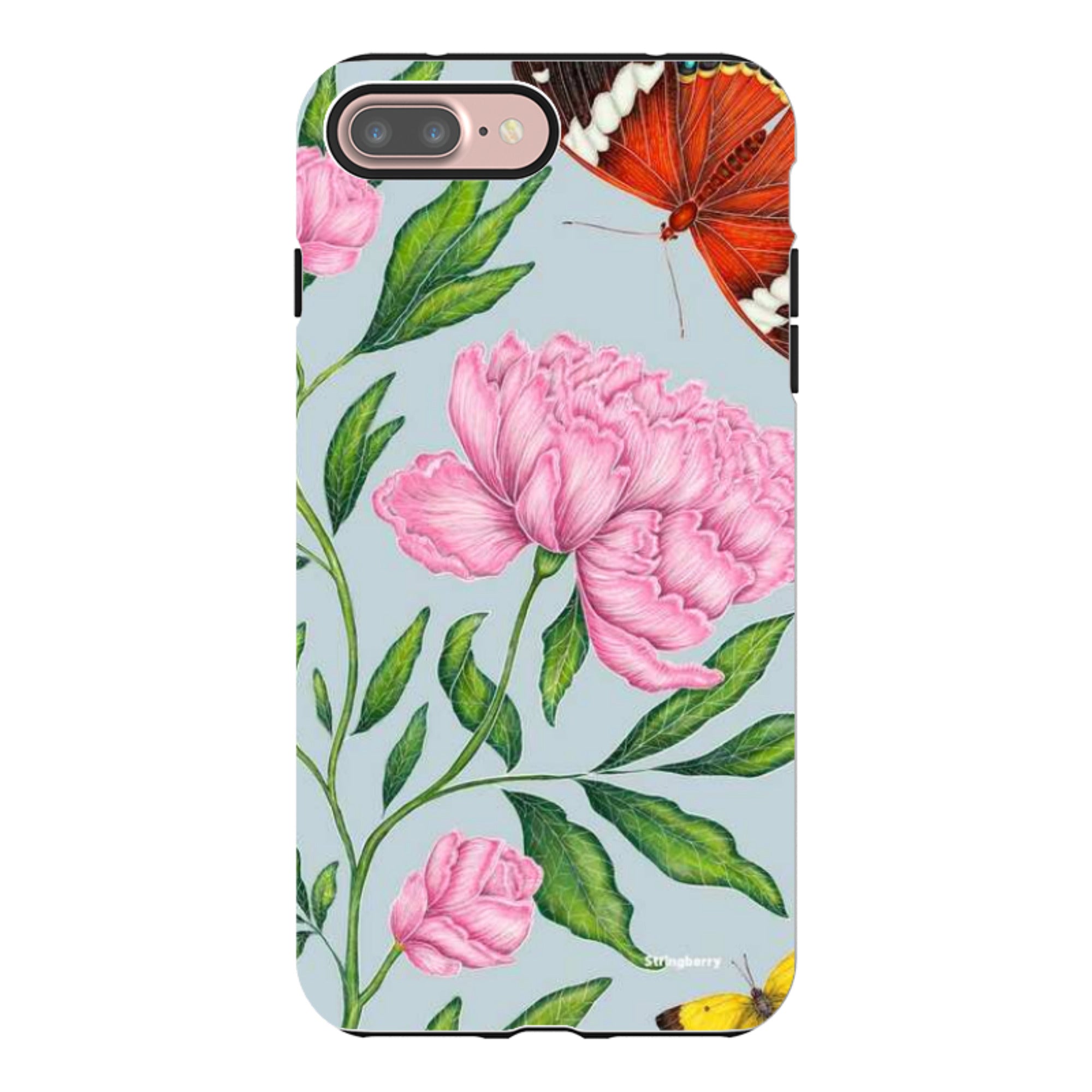 iPhone Tough Case - Butterflies And Peonies By Catherine Rowe
