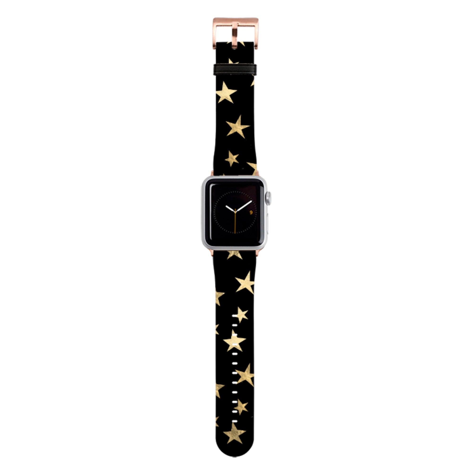 Black and Gold Stars Apple Watch Strap