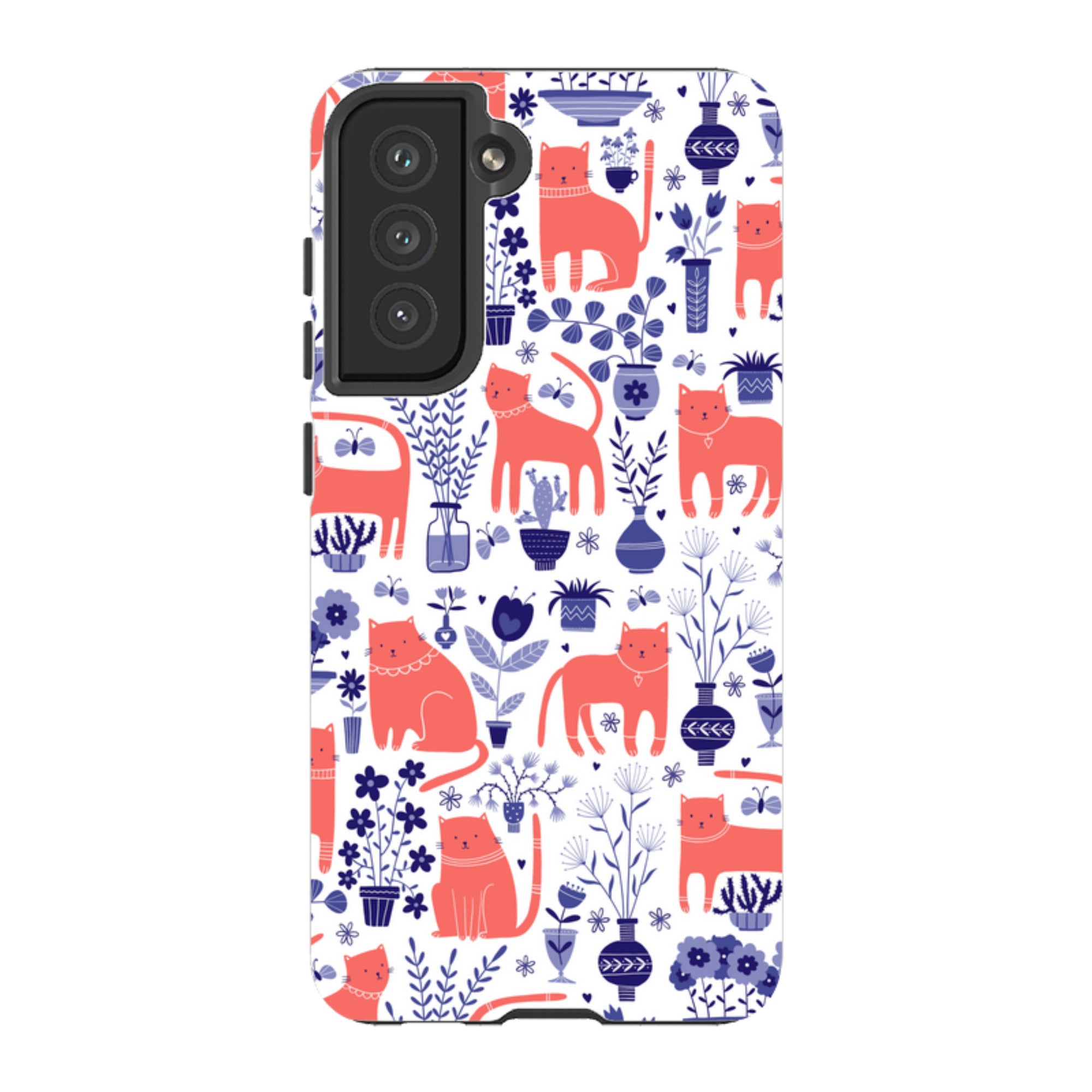 Samsung Tough Case - Coral Cats By Suzy Taylor