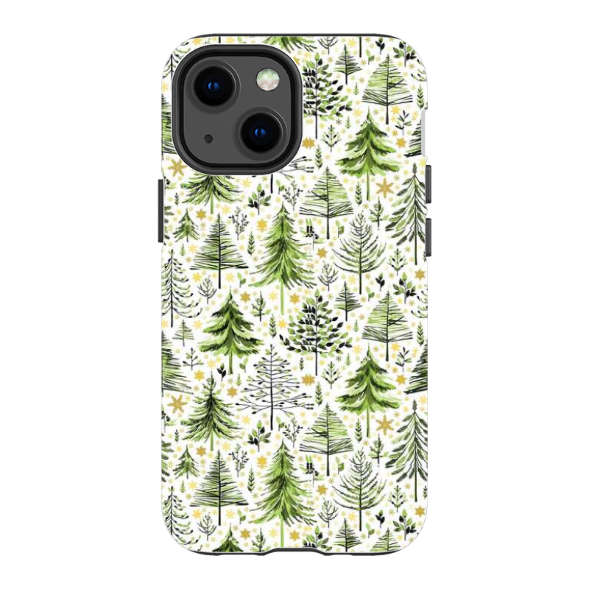 iPhone Tough Case - Green Xmas Trees By Elisabeth Haager