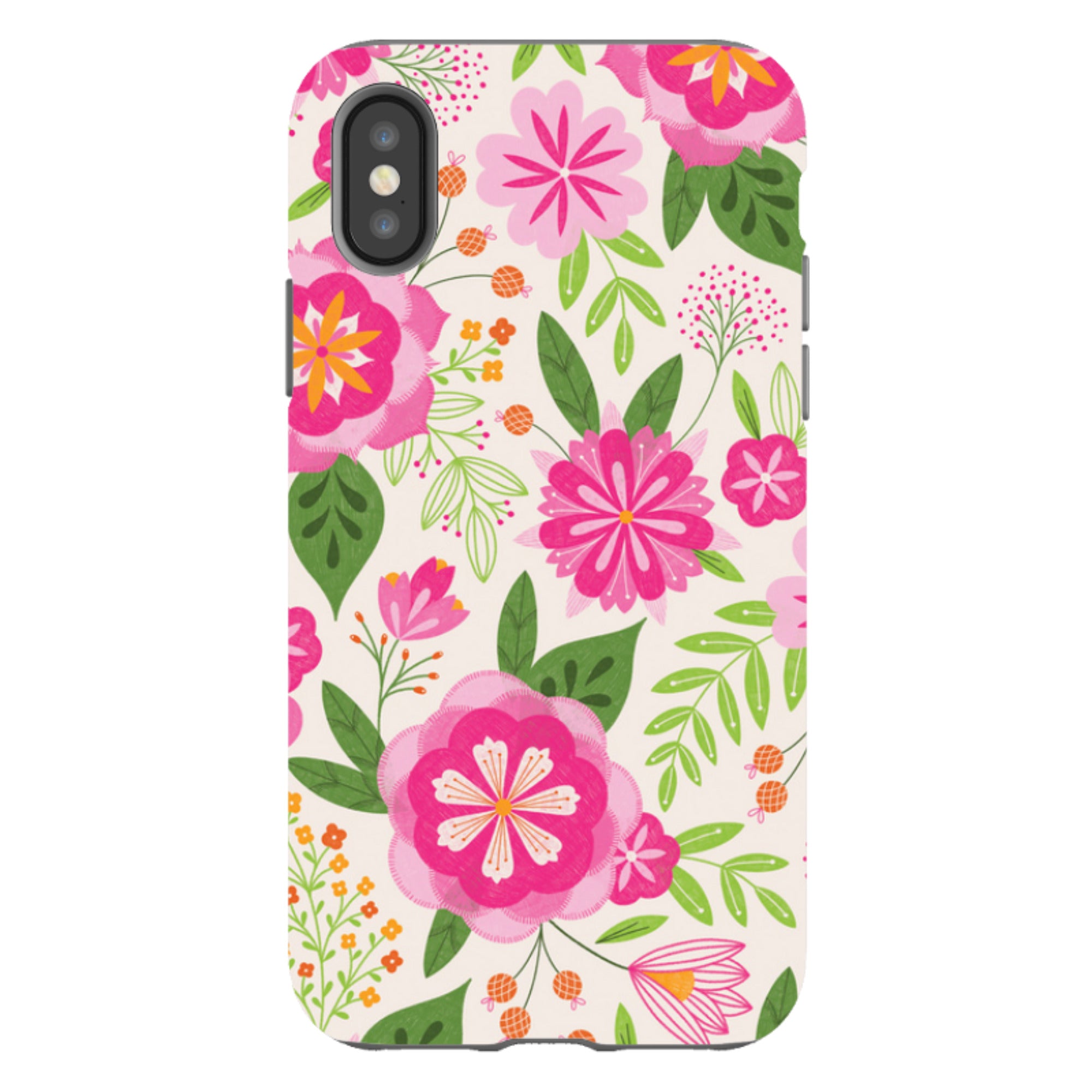 iPhone Tough Case - Big Bold Blooms Ivory By Jenny Zemanek