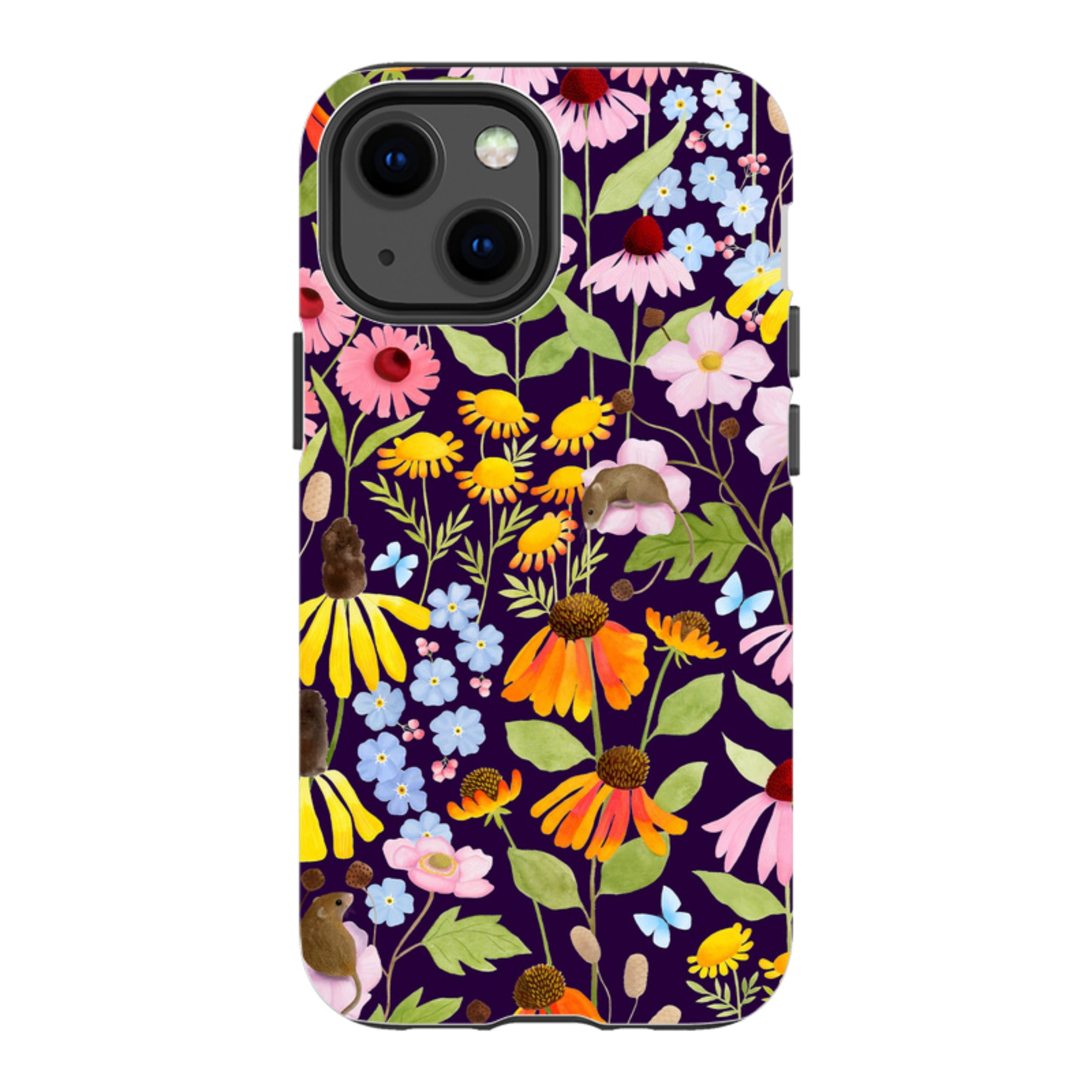 iPhone Tough Case - Mice And Wildflowers By Bex Parkin