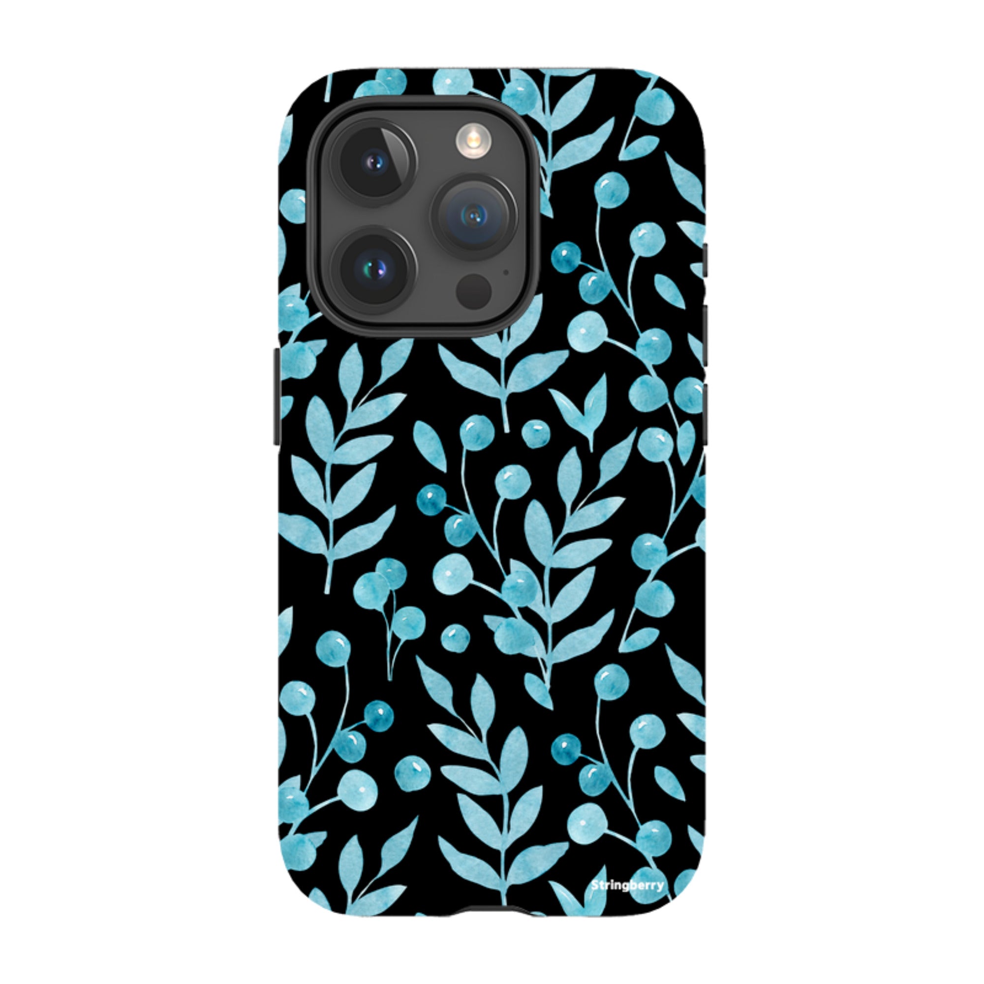 iPhone Tough Case - Blue Xmas Florals