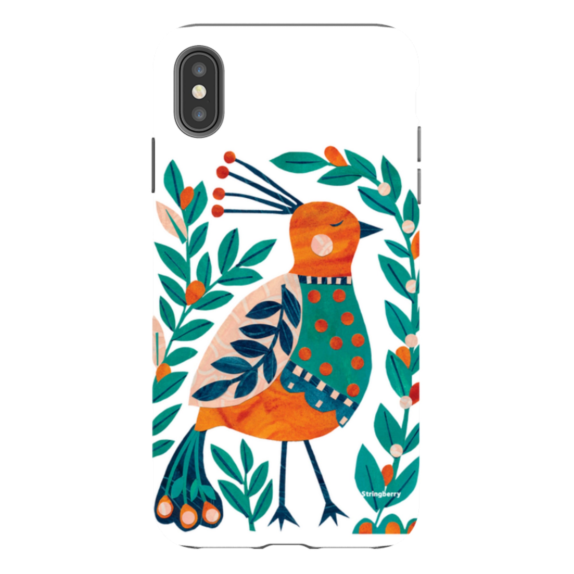 iPhone Tough Case - Folk Peacock By Tracey English